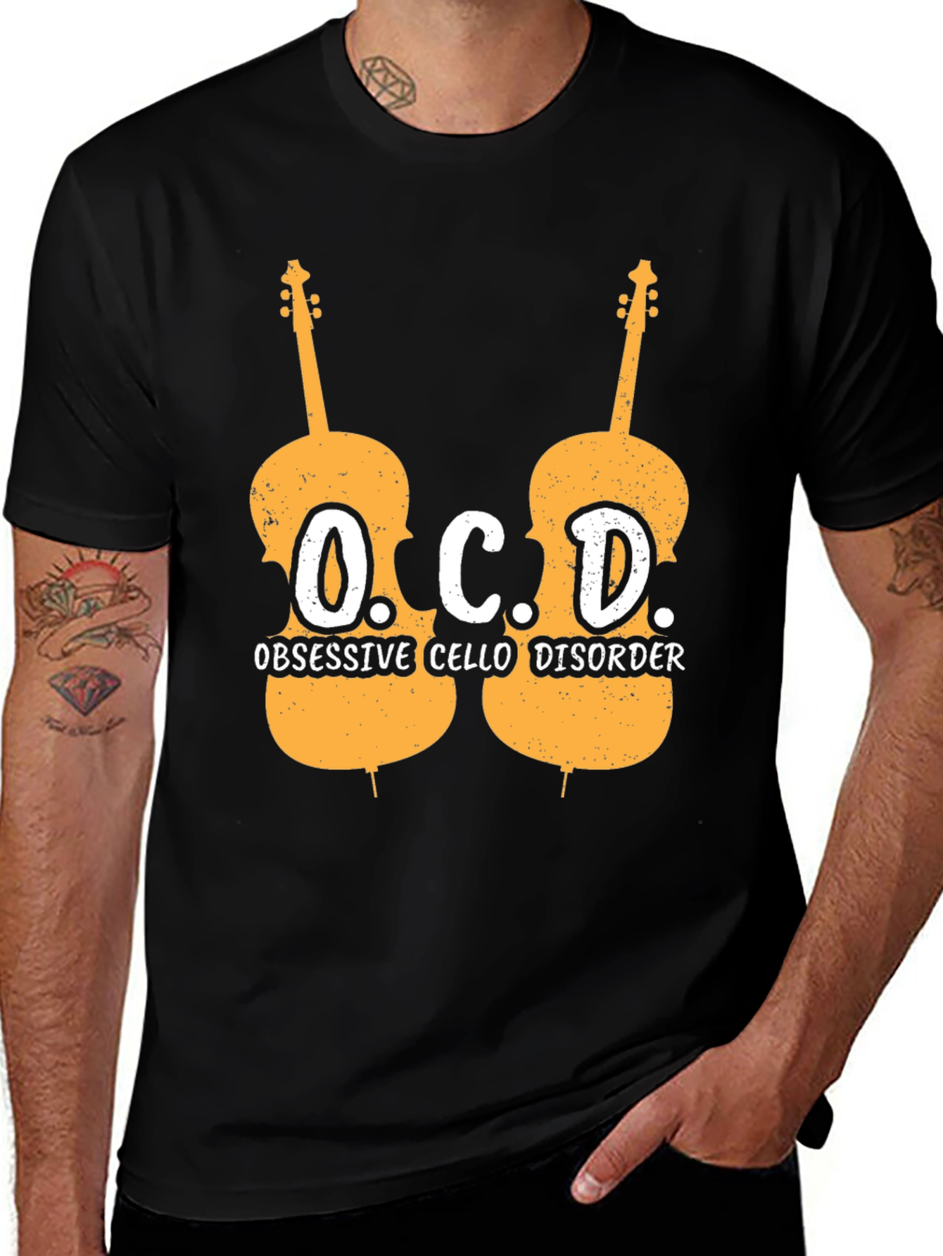 Variant 3 of OCD Obsessive Cello Disorder Graphic T-Shirt