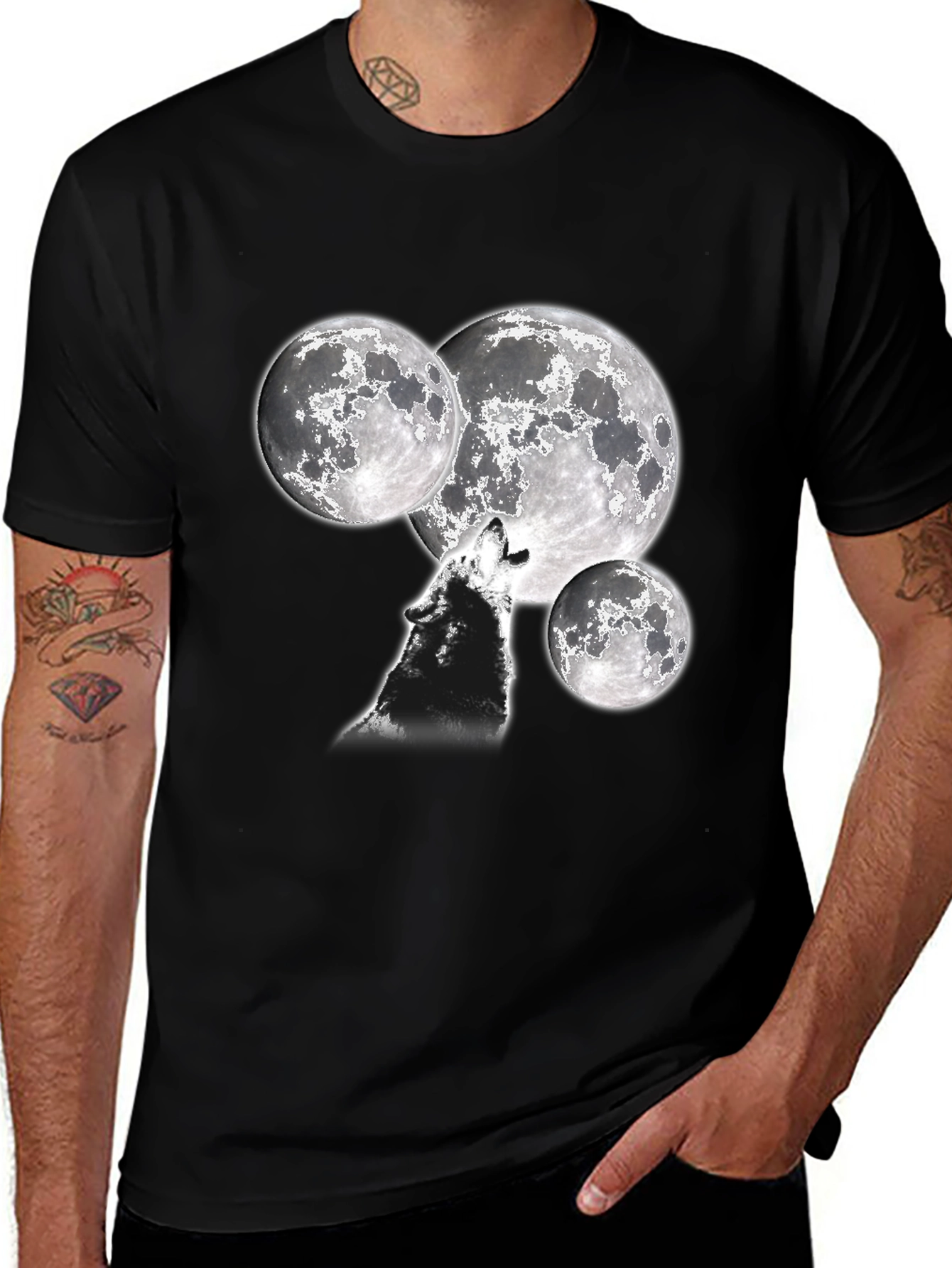 Variant 28 of Wolf Howling at Moon T-Shirt