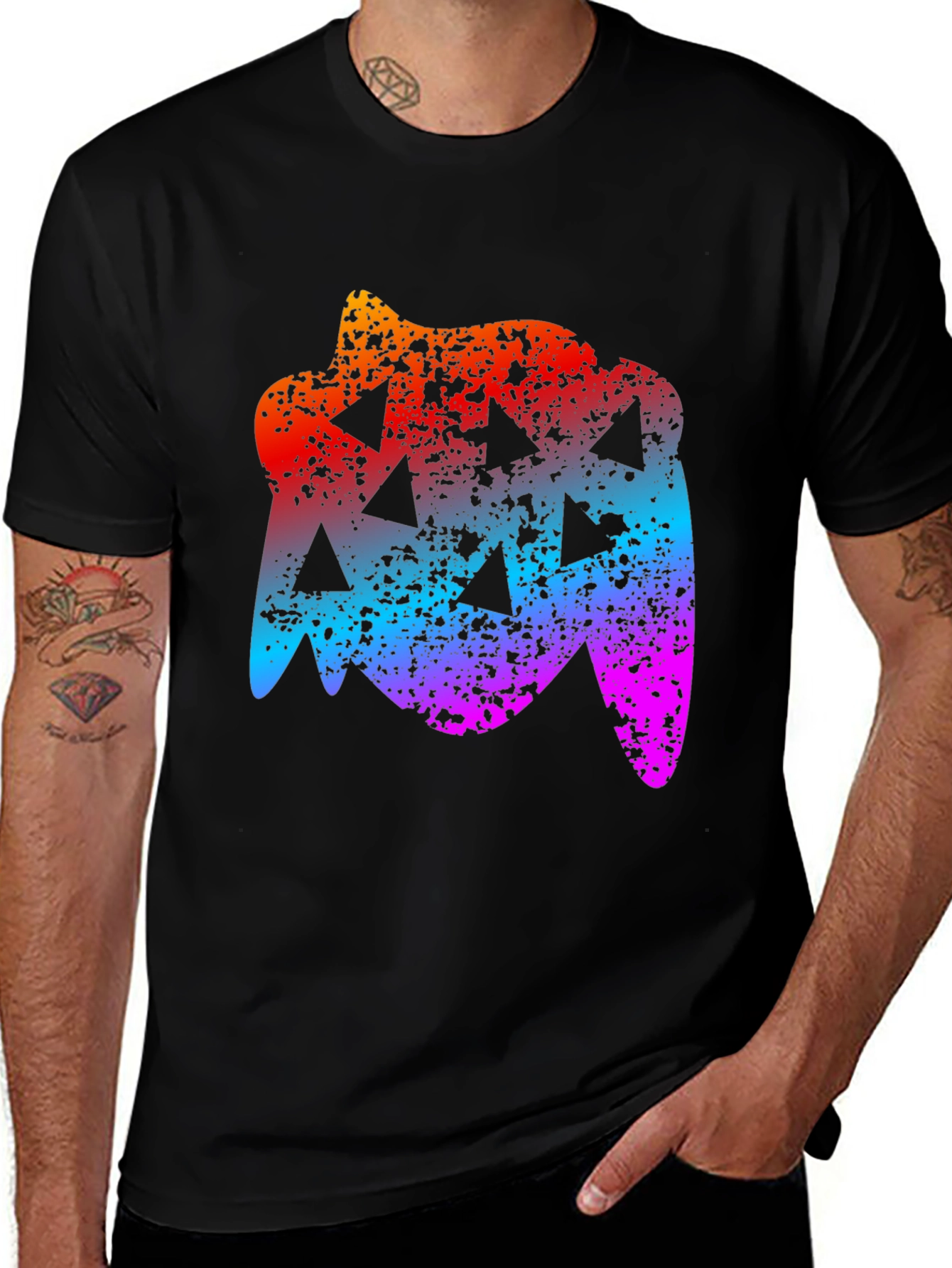 Variant 7 of Retro Geometric T-Shirt: Vibrant 80s Style