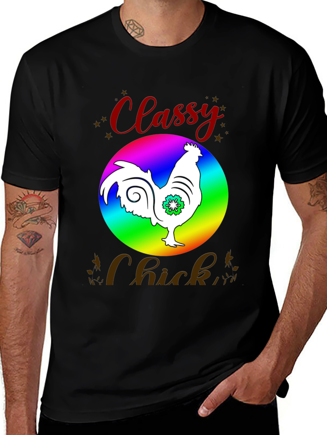 Variant 19 of Classy Chick Graphic Tee - Fun & Stylish!