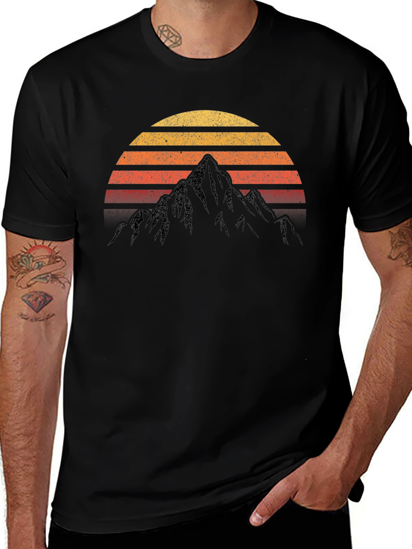 Variant 11 of Retro Mountain Sunset T-Shirt