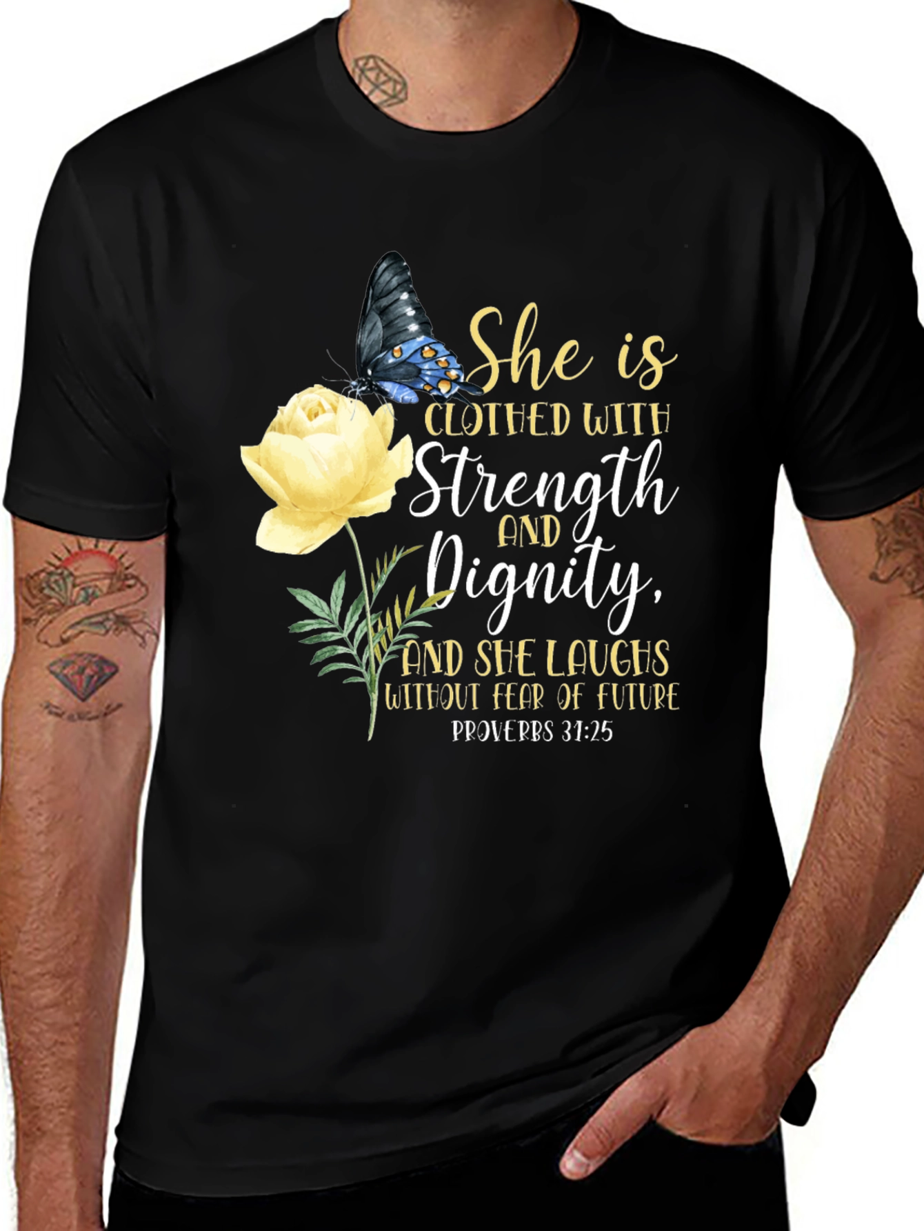 Variant 24 of She is Clothed with Strength T-Shirt