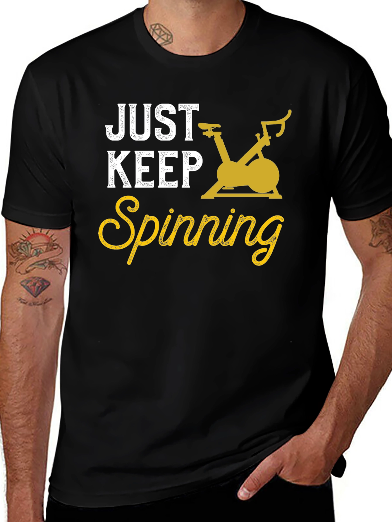 Variant 25 of Just Keep Spinning Black T-Shirt