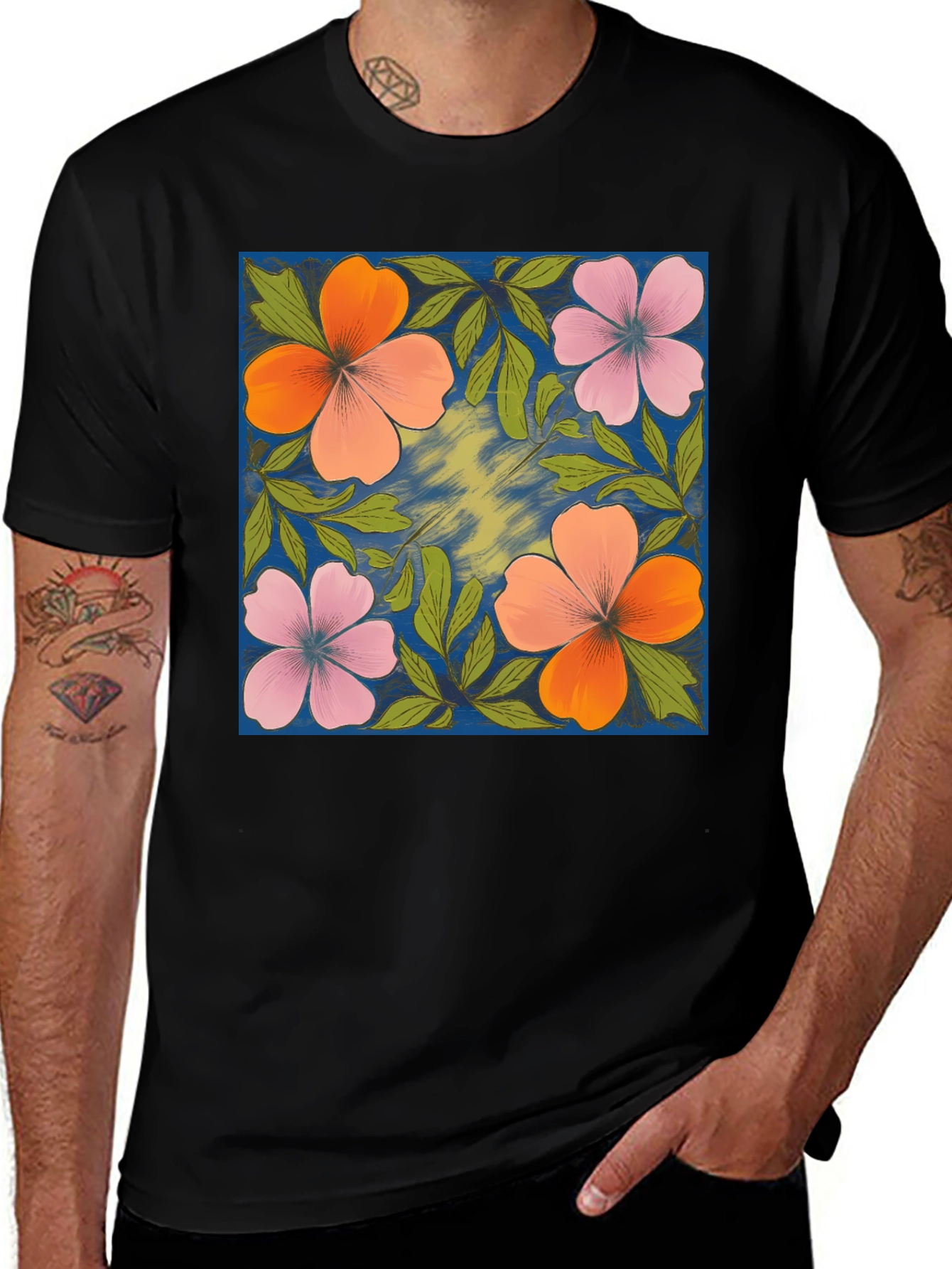 Variant 30 of Floral Print Tee - Botanical Design