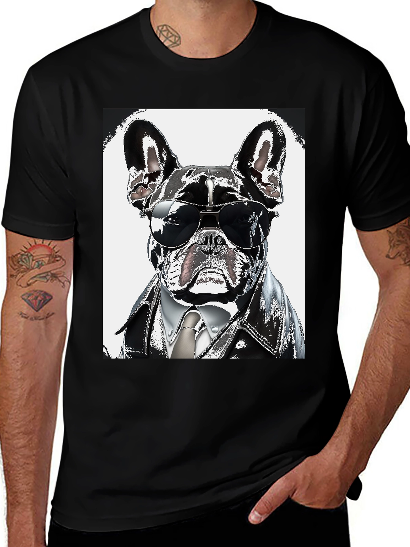 Variant 5 of Cool Dog T-Shirt - French Bulldog in Shades