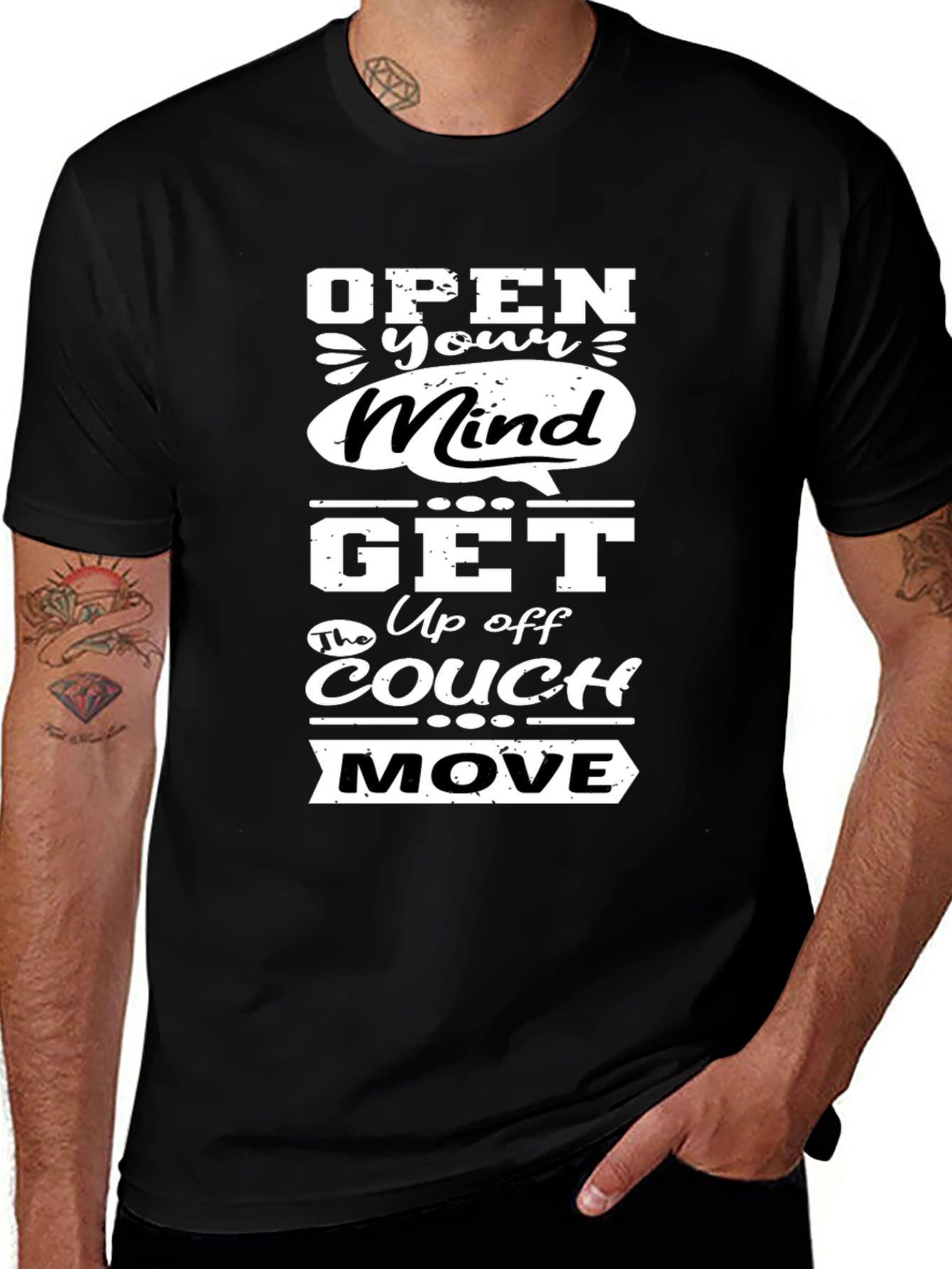 Variant 26 of Open Mind Graphic Print Black T-Shirt