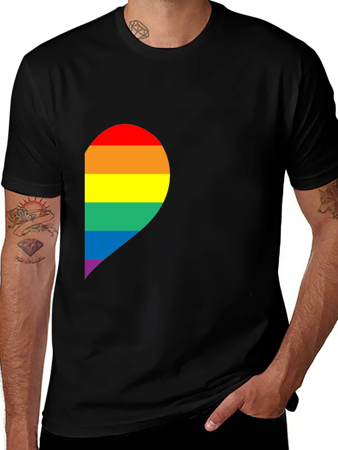 Variant 24 of Rainbow Heart Graphic Tee - Pride Month Apparel