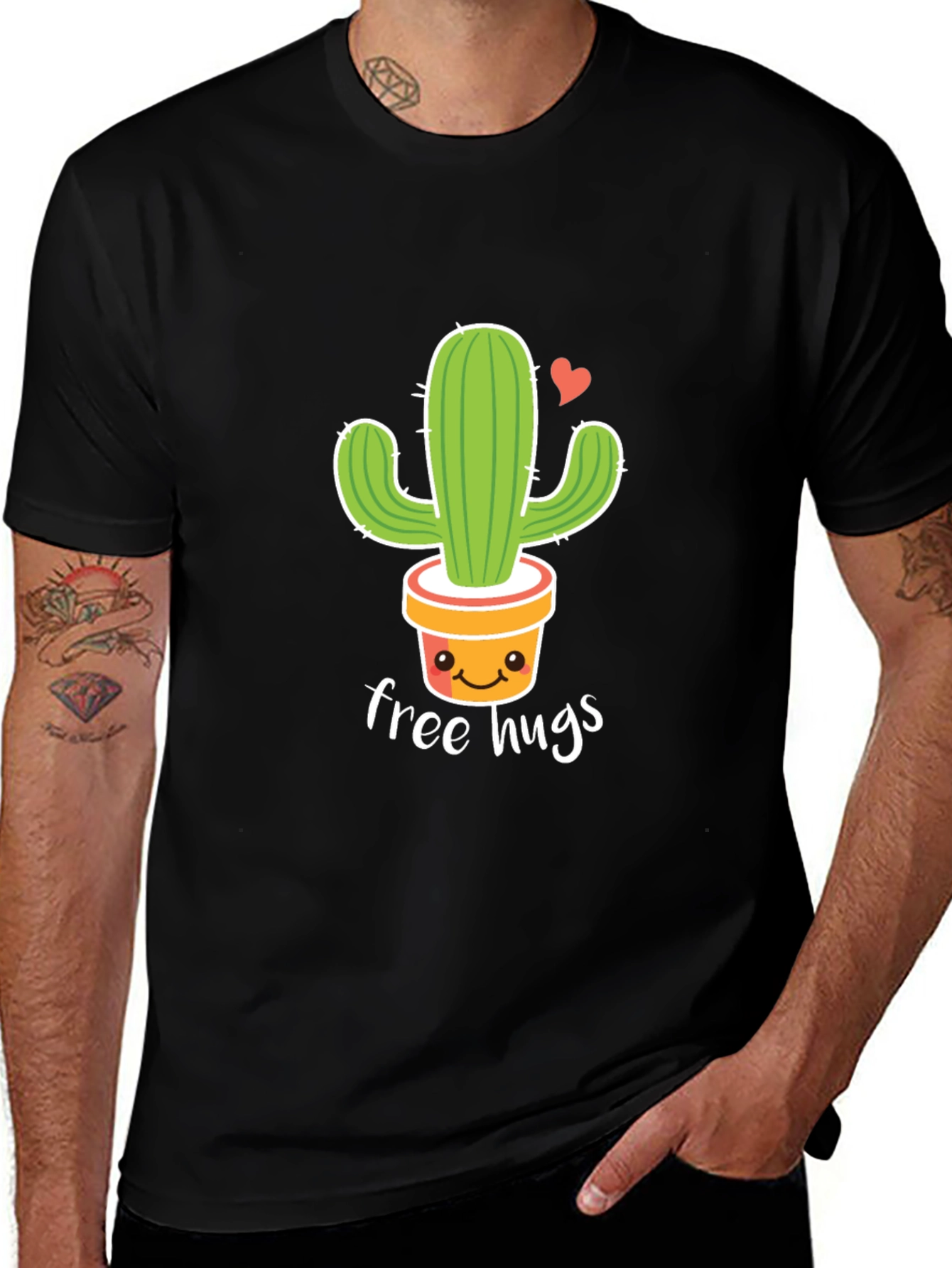 Variant 30 of Cute Cactus Free Hugs Graphic T-Shirt