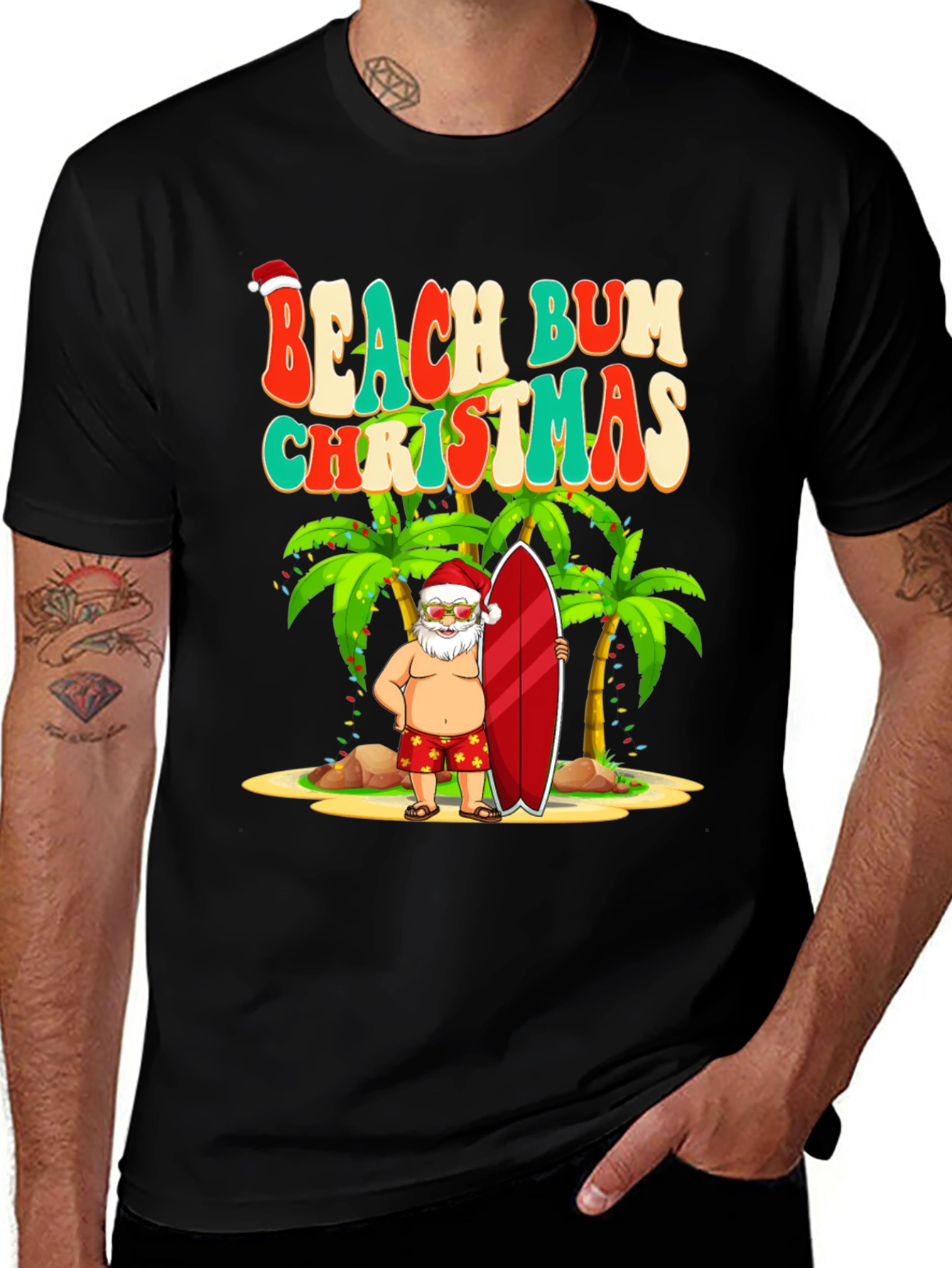 Beach Bum Christmas Graphic Tee