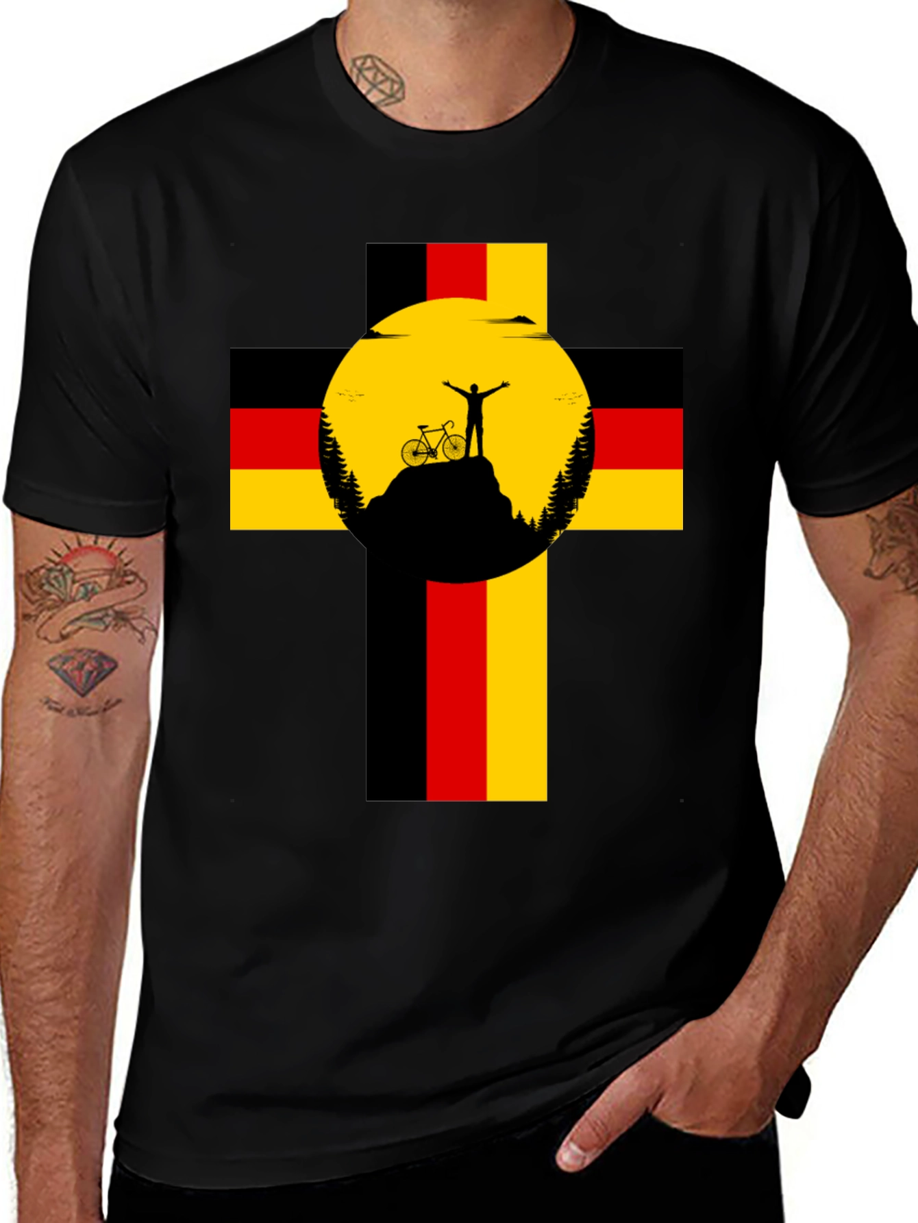 Variant 17 of German Flag Mountain Bike T-Shirt