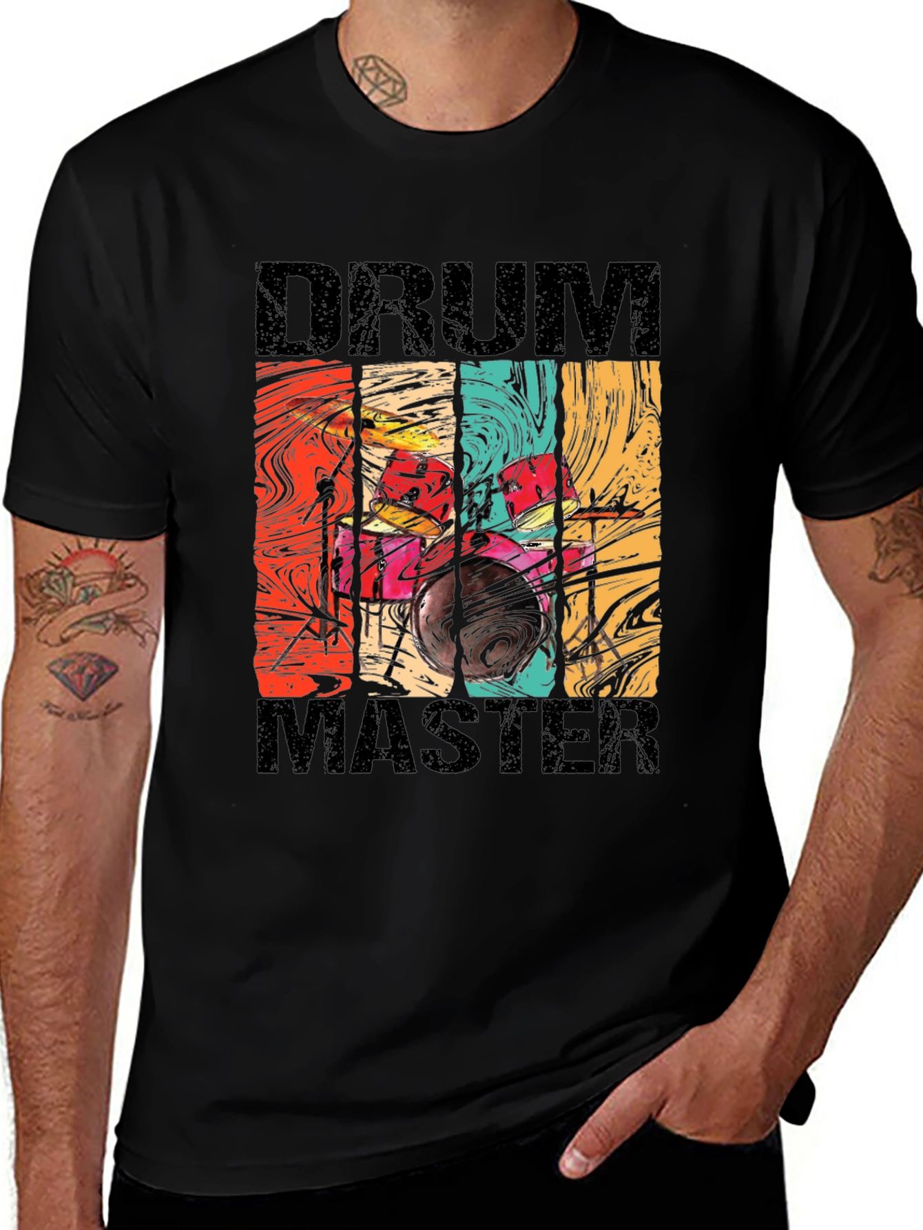 Variant 7 of Drum Master Retro Style Graphic Tee