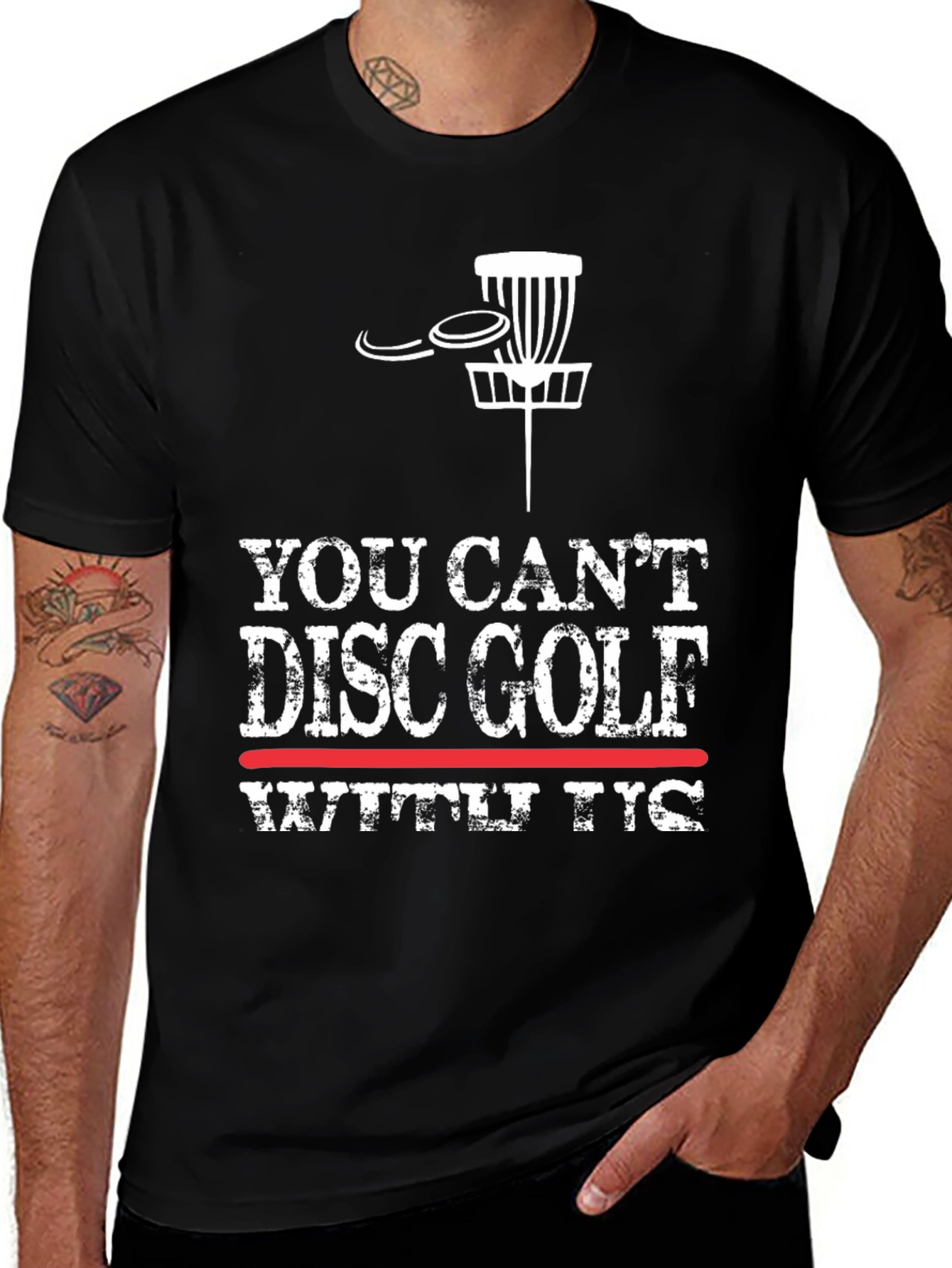 Variant 28 of You Can't Disc Golf With T-Rex Funny Graphic Tee