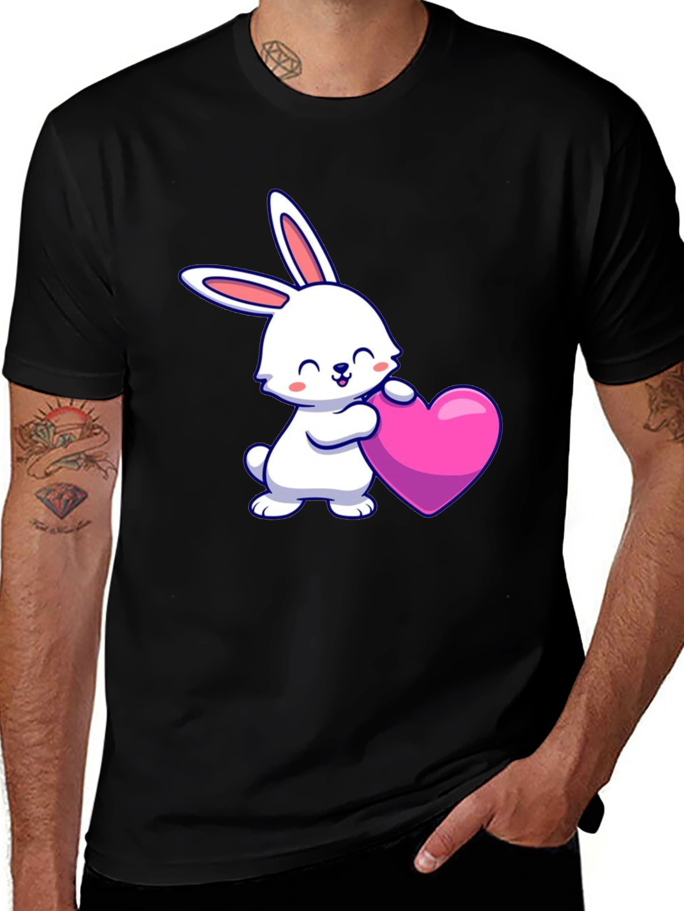 Variant 30 of Cute Bunny Holding Heart T-Shirt