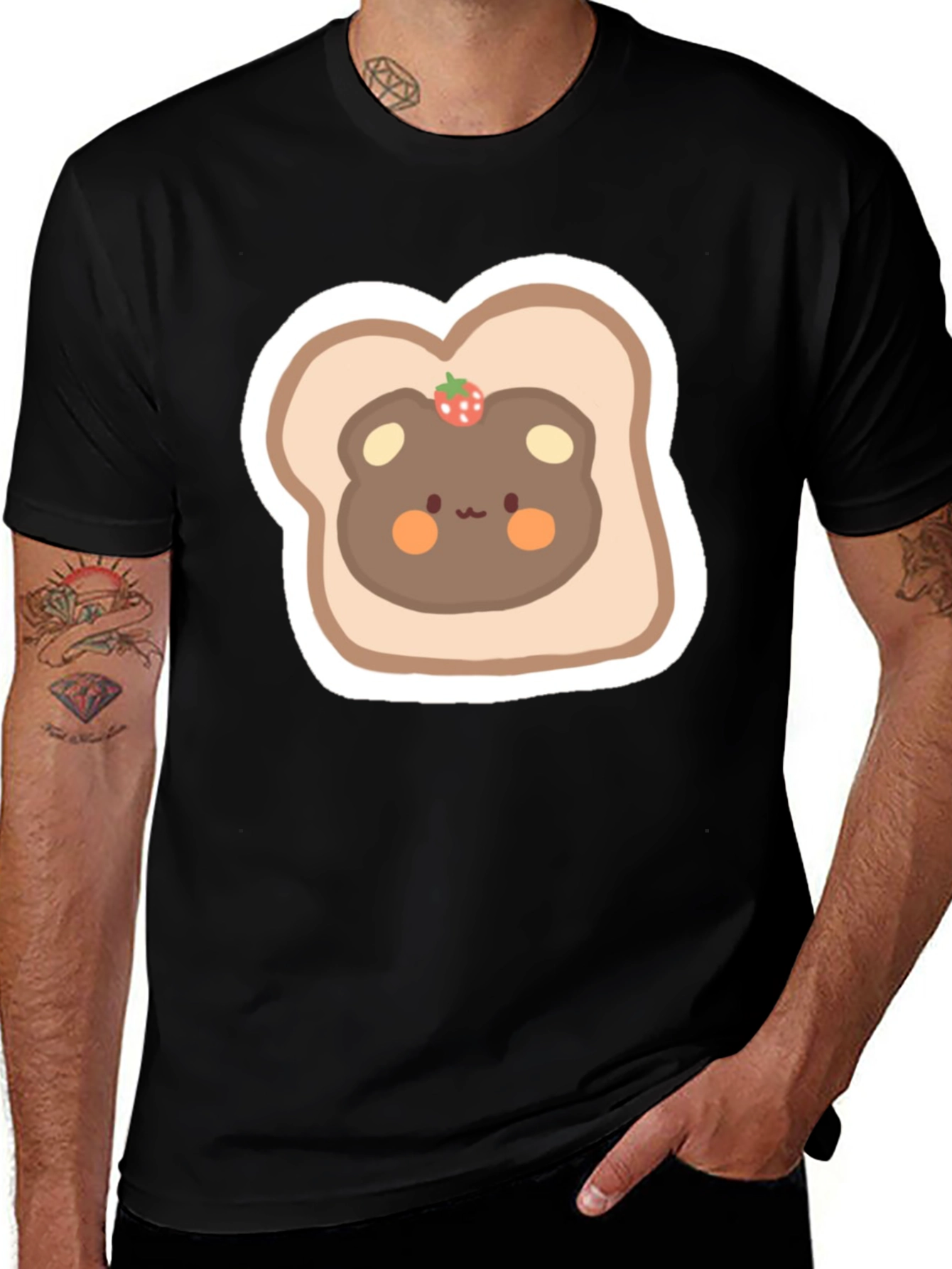 Variant 9 of Cute Bear Toast Graphic T-Shirt