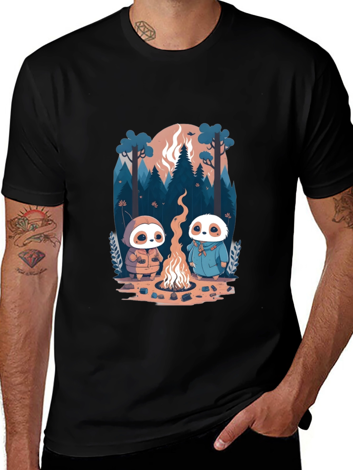 Variant 12 of Cute Sloth Campfire T-Shirt - Unisex