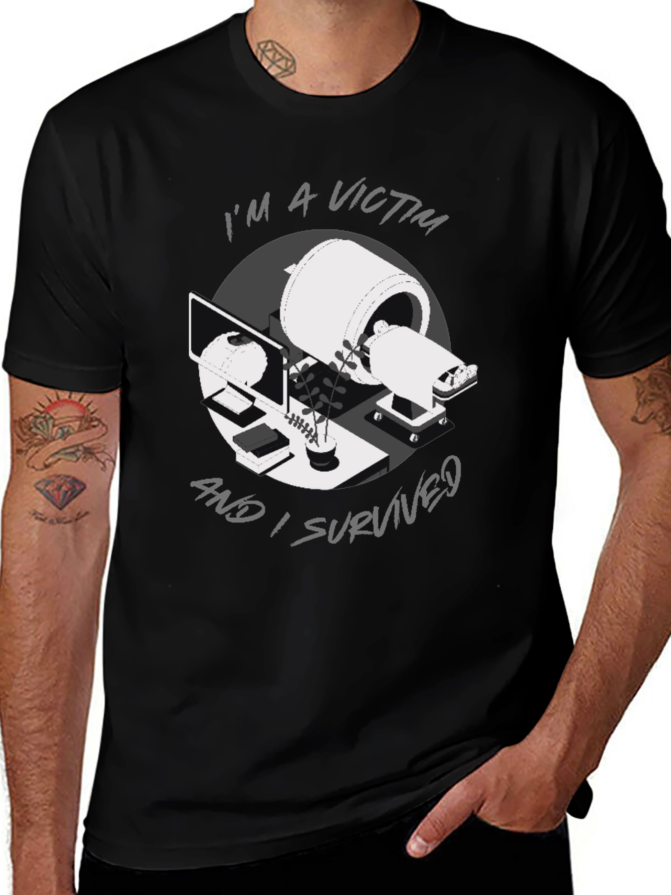 MRI Survivor T-Shirt - "I'm a Victim and I Survived" Tee