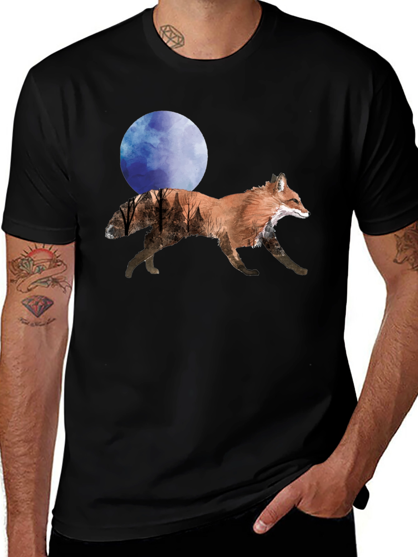 Variant 24 of Fox & Moon Graphic Tee - Nature Inspired