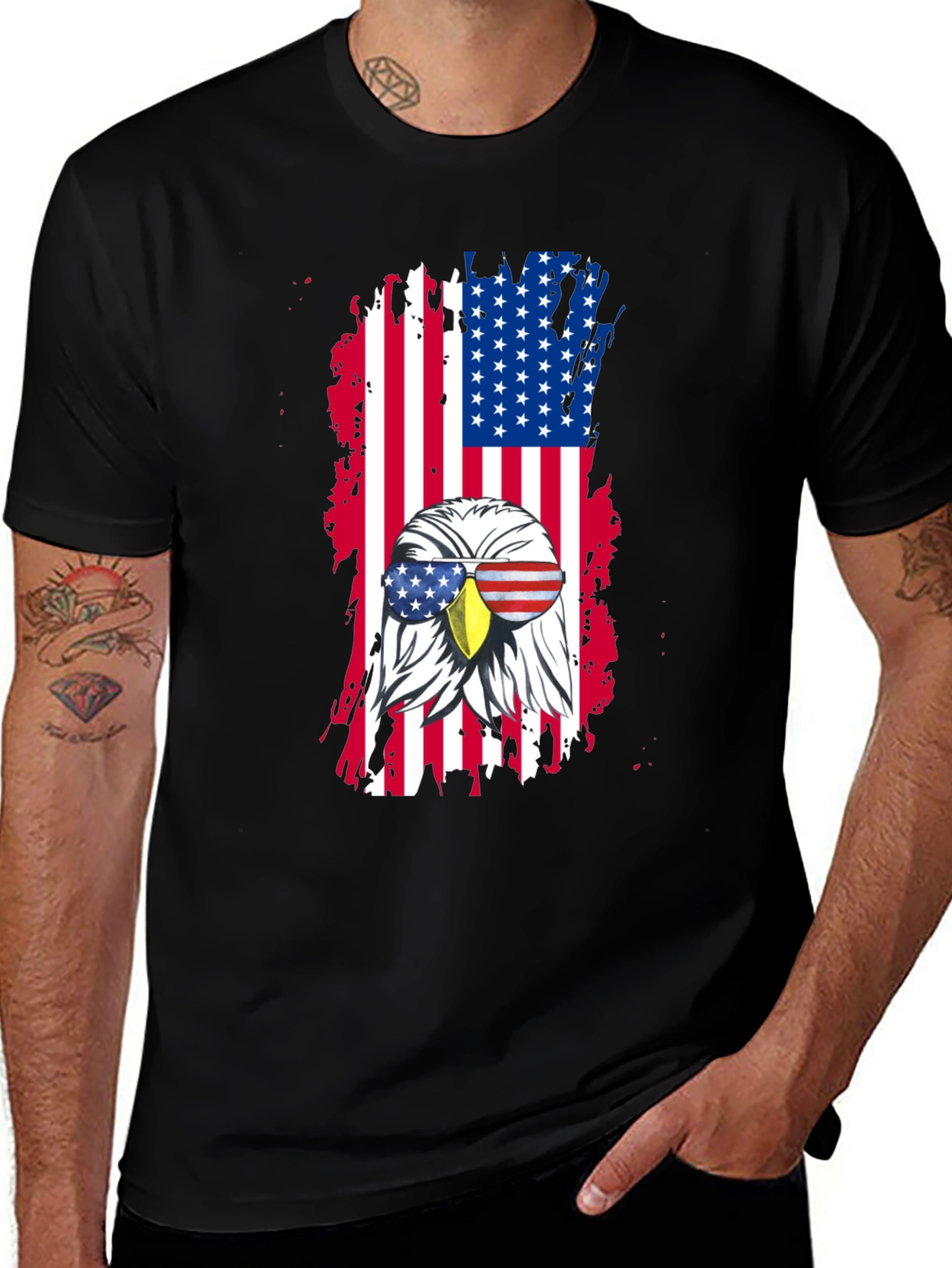 Variant 12 of Patriotic Eagle USA Flag Graphic T-Shirt