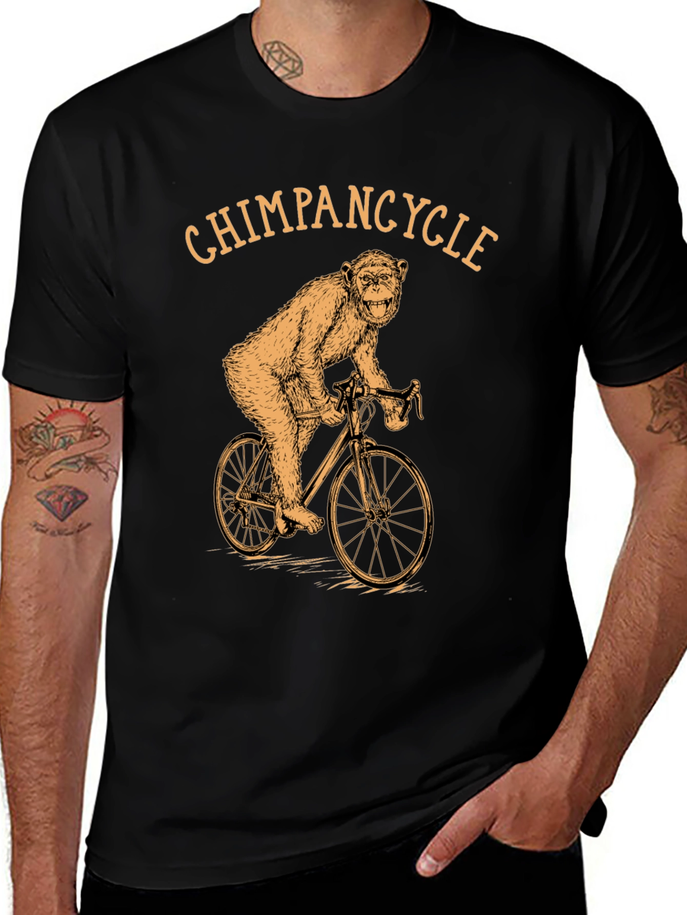 Variant 10 of Chimpanzee Cycling Graphic Tee
