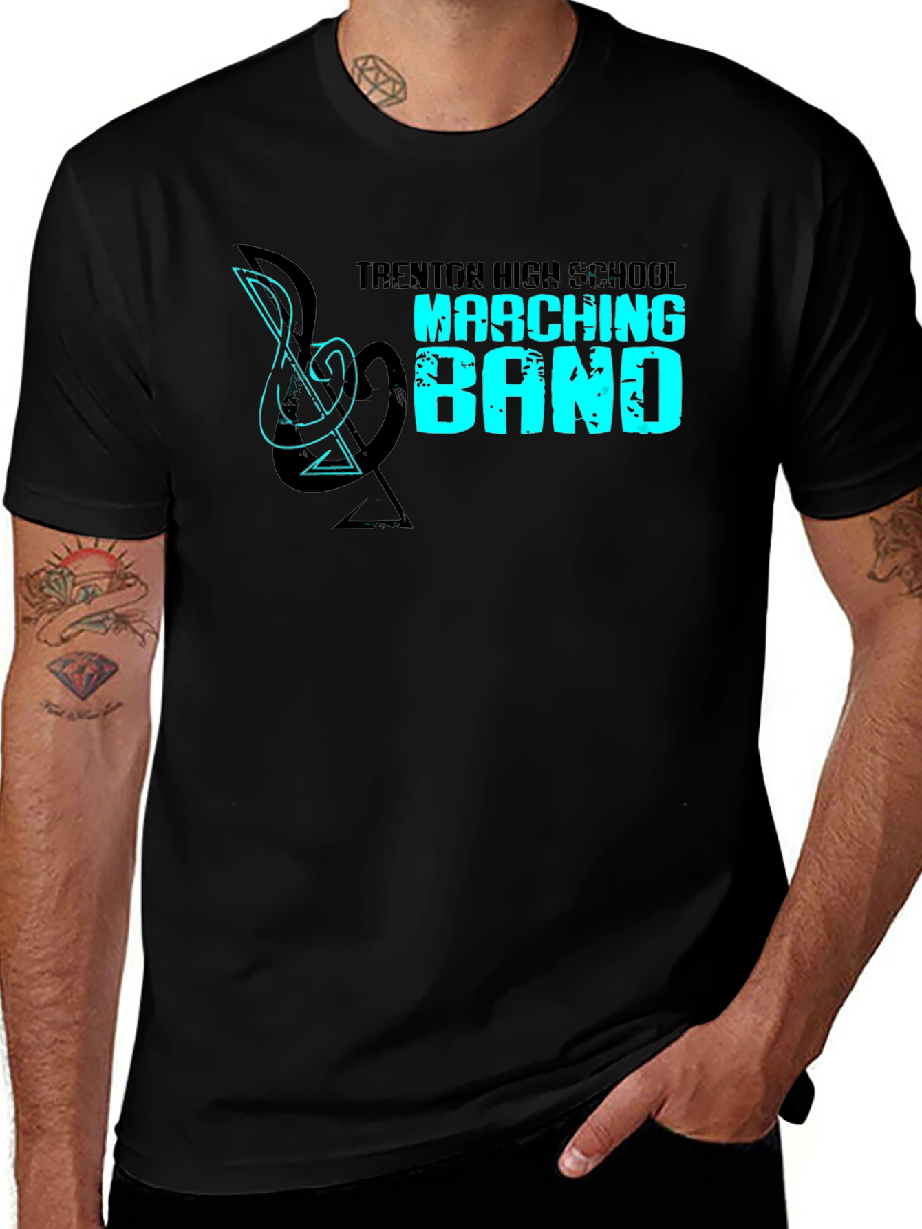 Variant 15 of Trenton High Marching Band Black T-Shirt