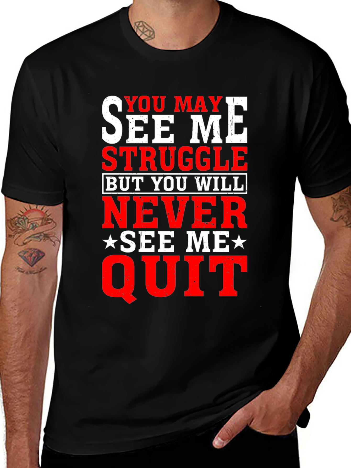 Variant 9 of Motivational Never Quit Graphic Tee