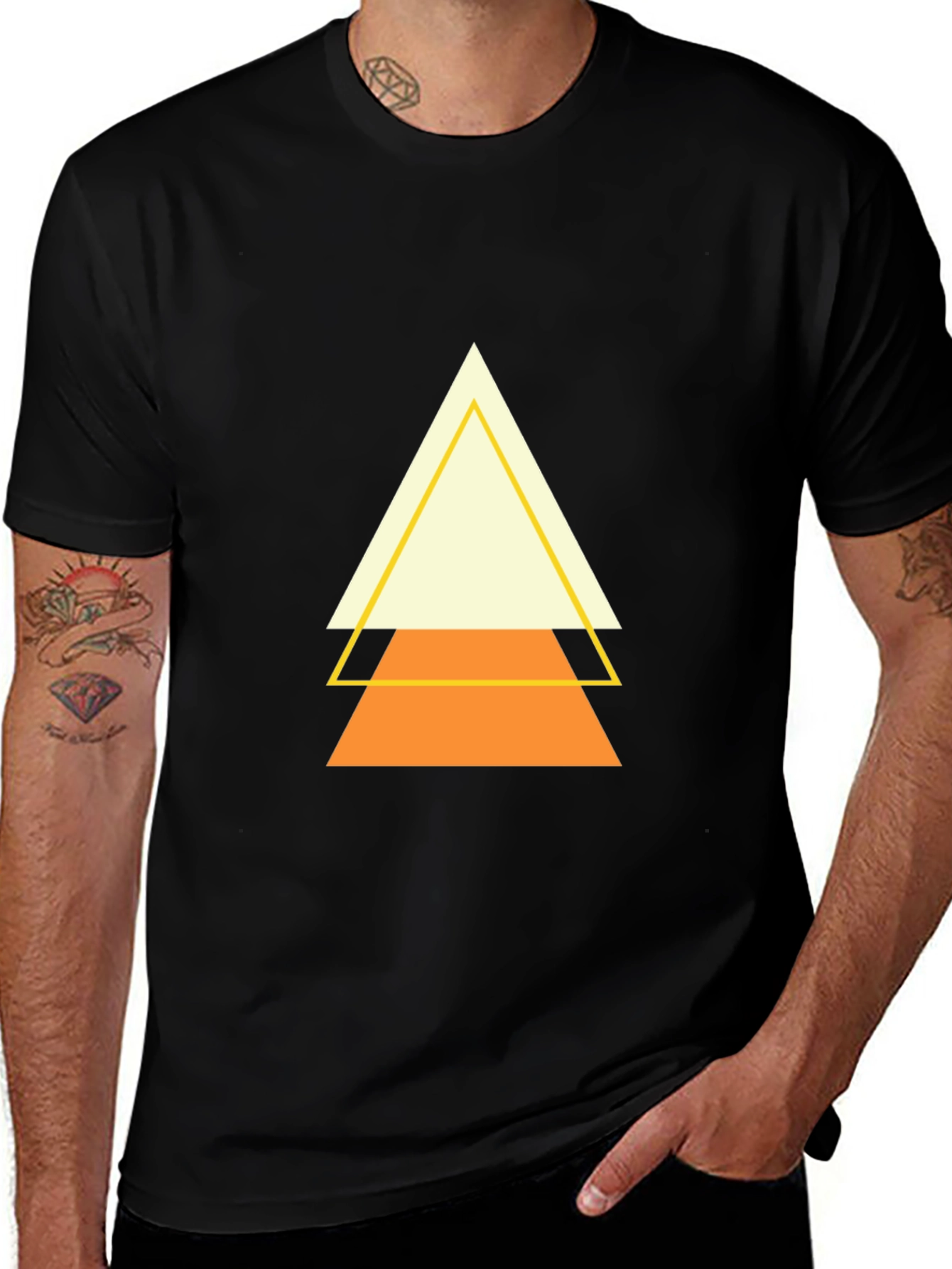 Variant 9 of Geometric Triangle Graphic Tee - Modern Minimalist Design