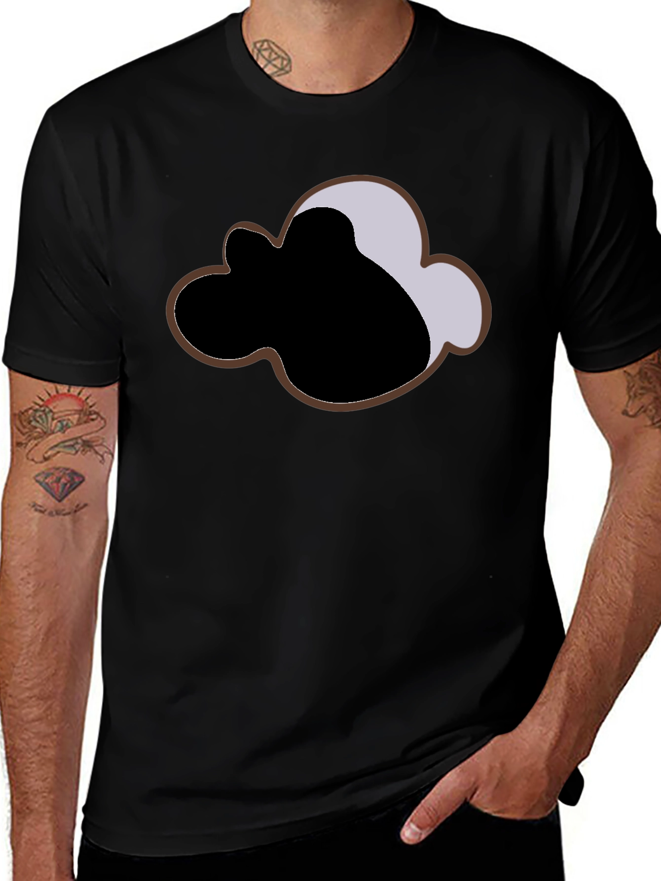 Variant 30 of Modern Graphic Tee: Cloud Design, Black