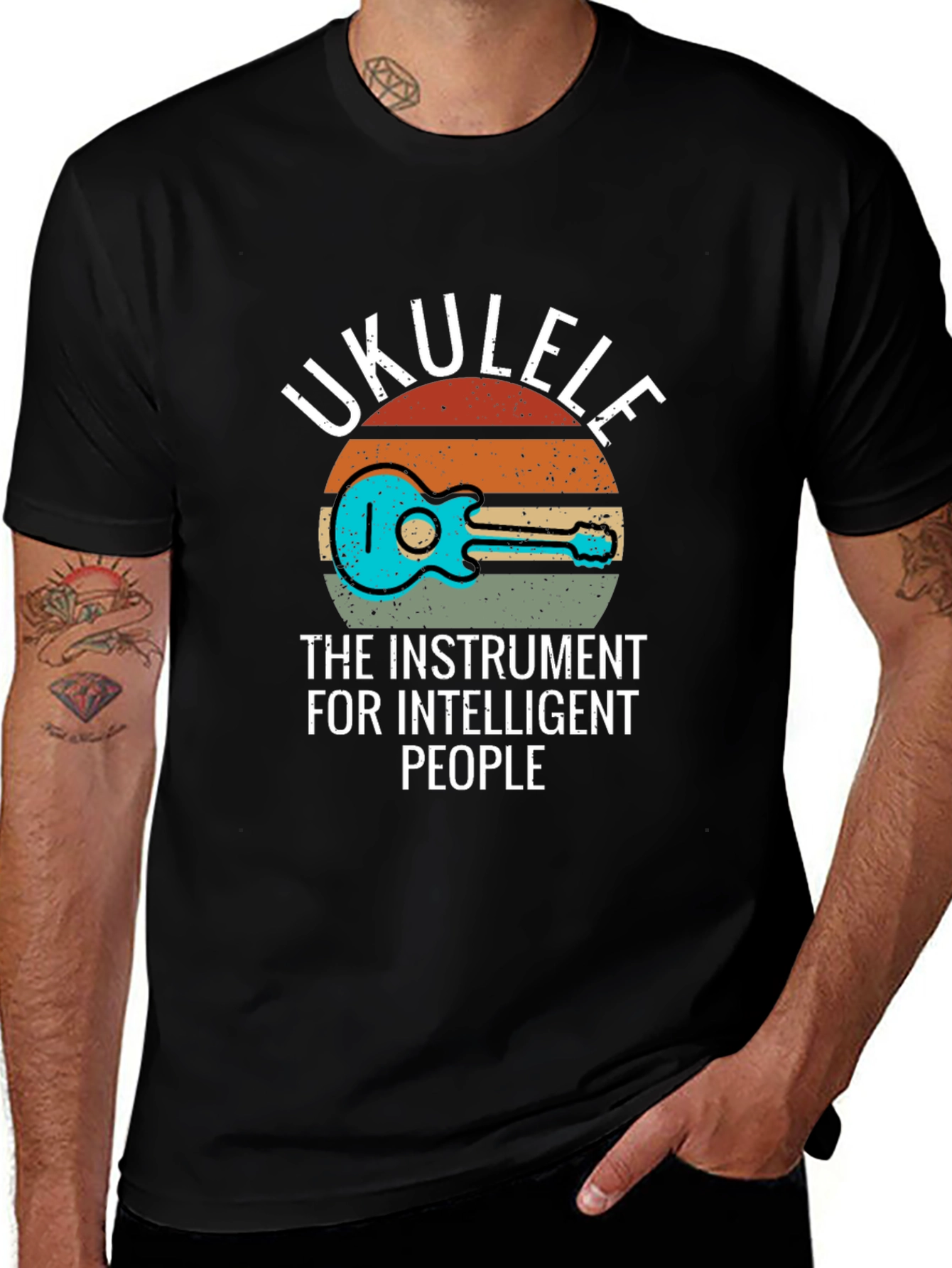 Variant 14 of Ukulele Instrument Intelligent People T-Shirt