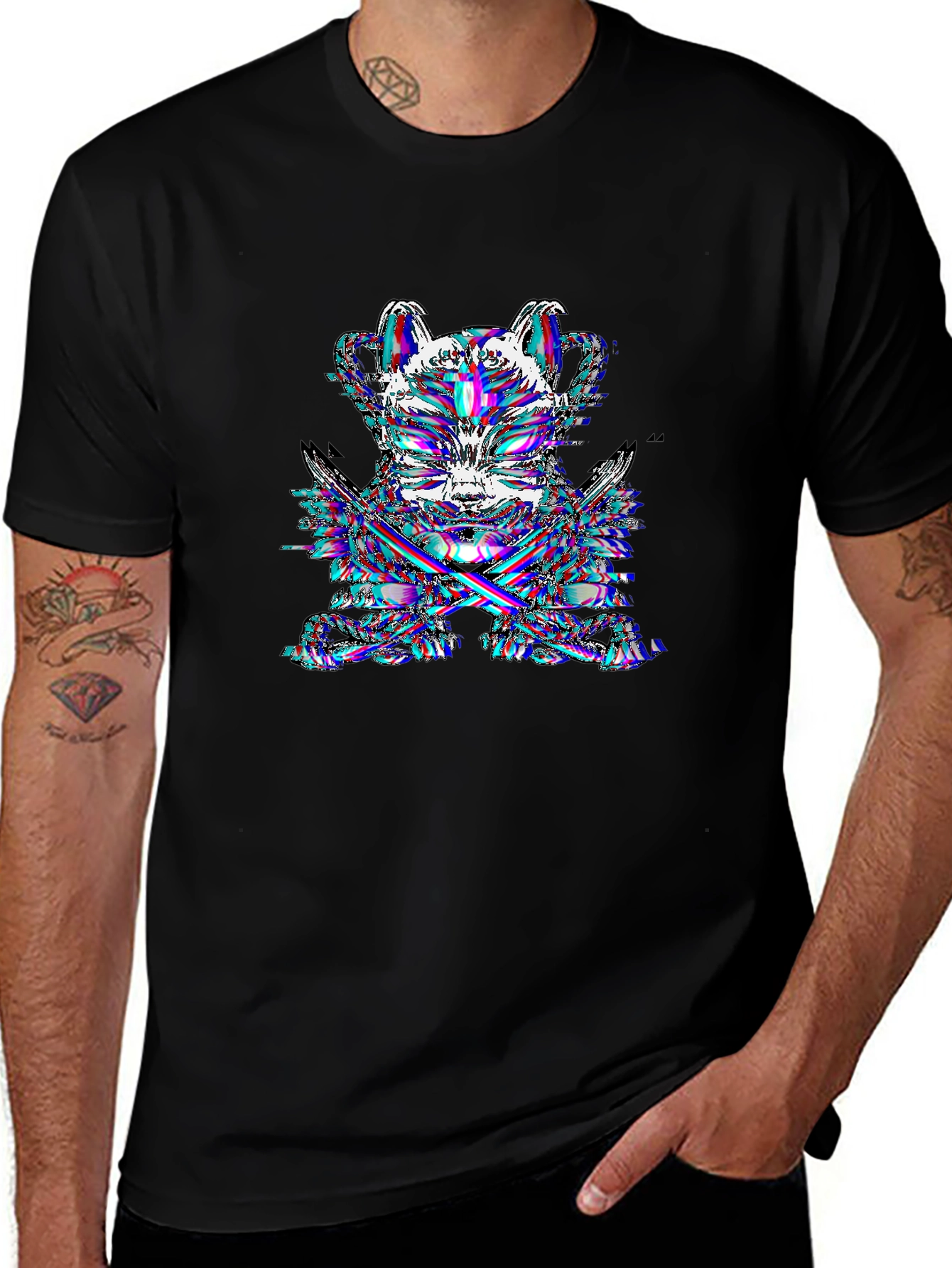 Variant 11 of Glitch Fox T-Shirt - Cyberpunk Style Tee
