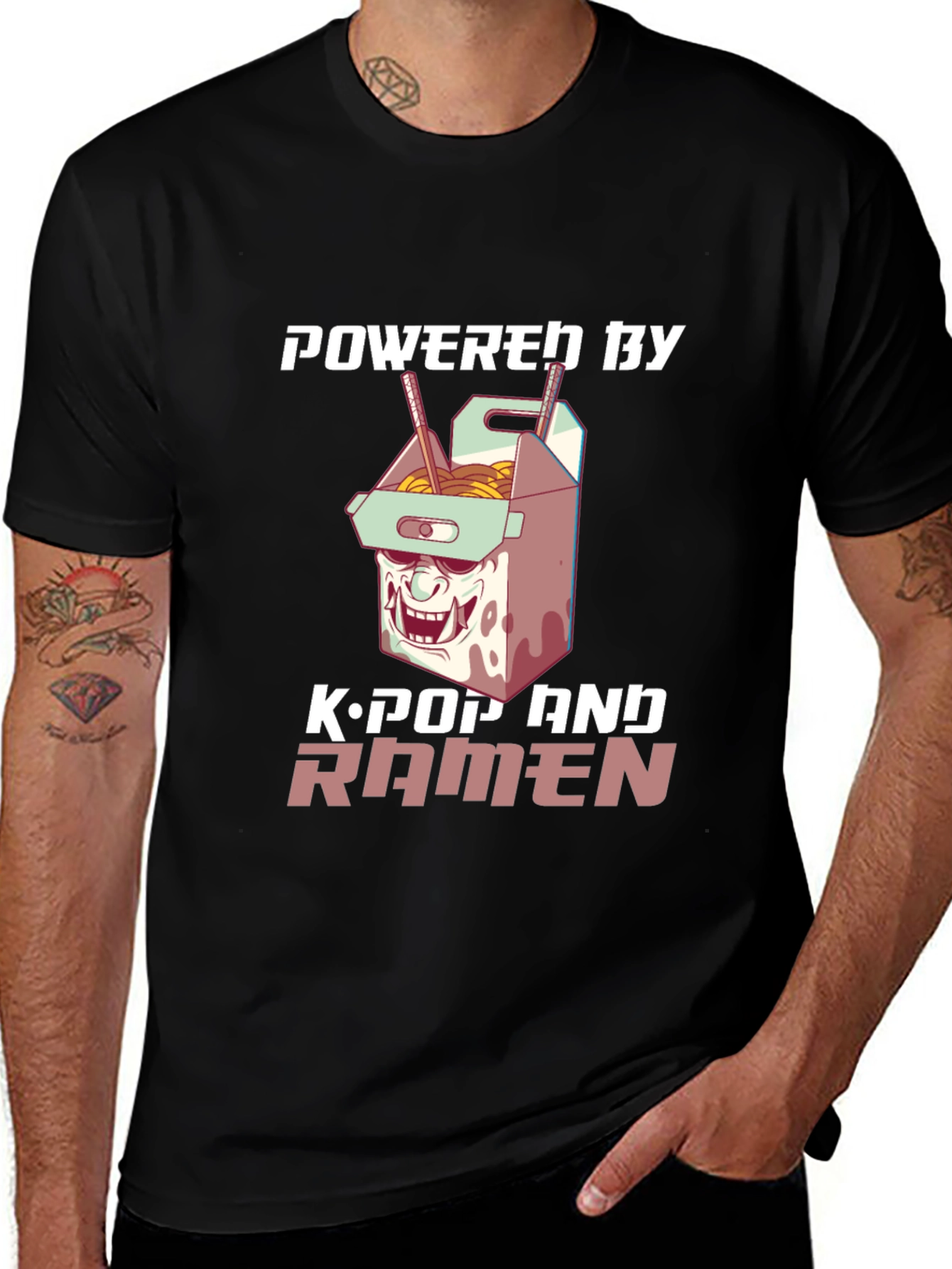 Variant 4 of Powered by K-Pop & Ramen Graphic Tee