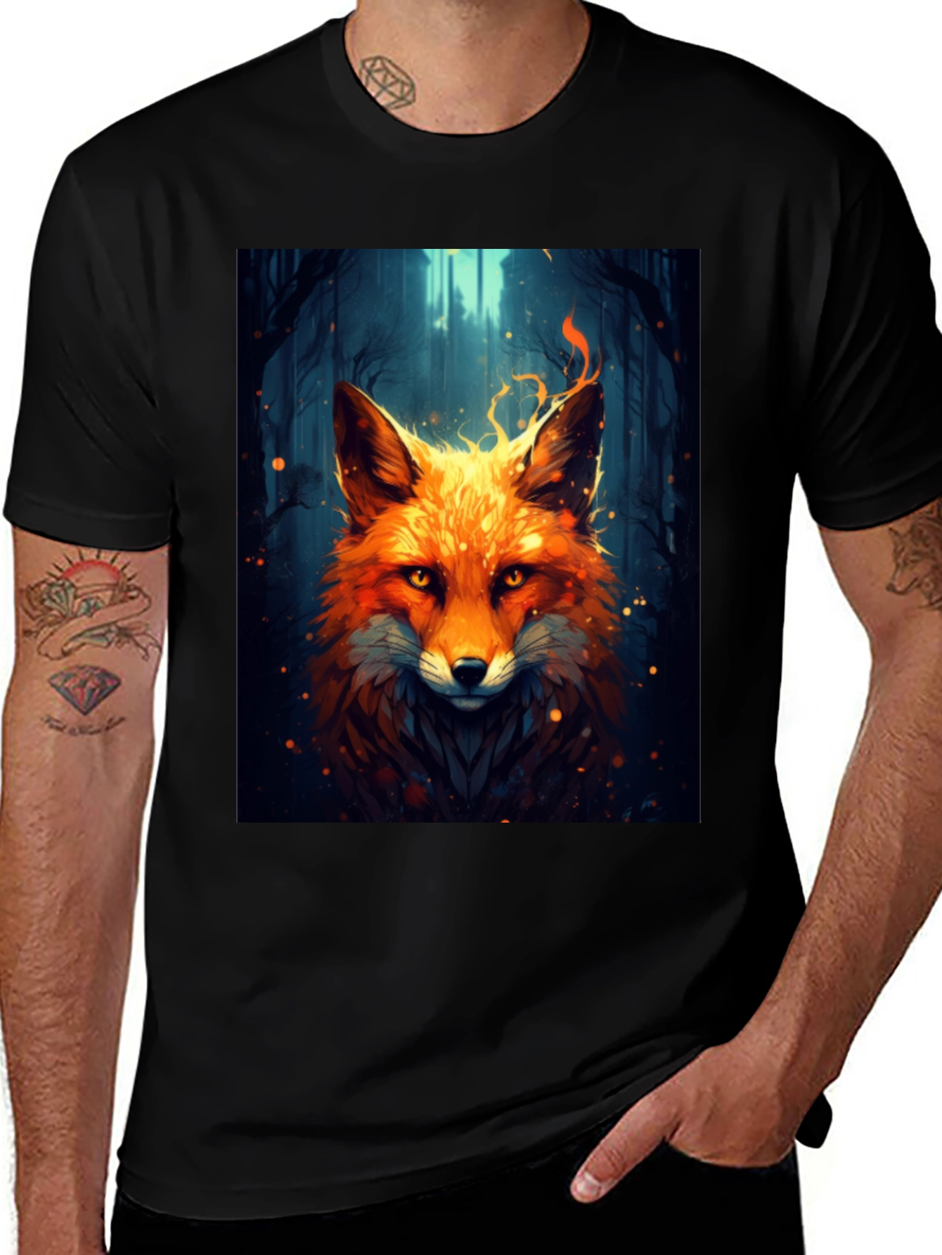 Variant 24 of Fiery Fox Graphic Tee - Bold Animal Print Shirt