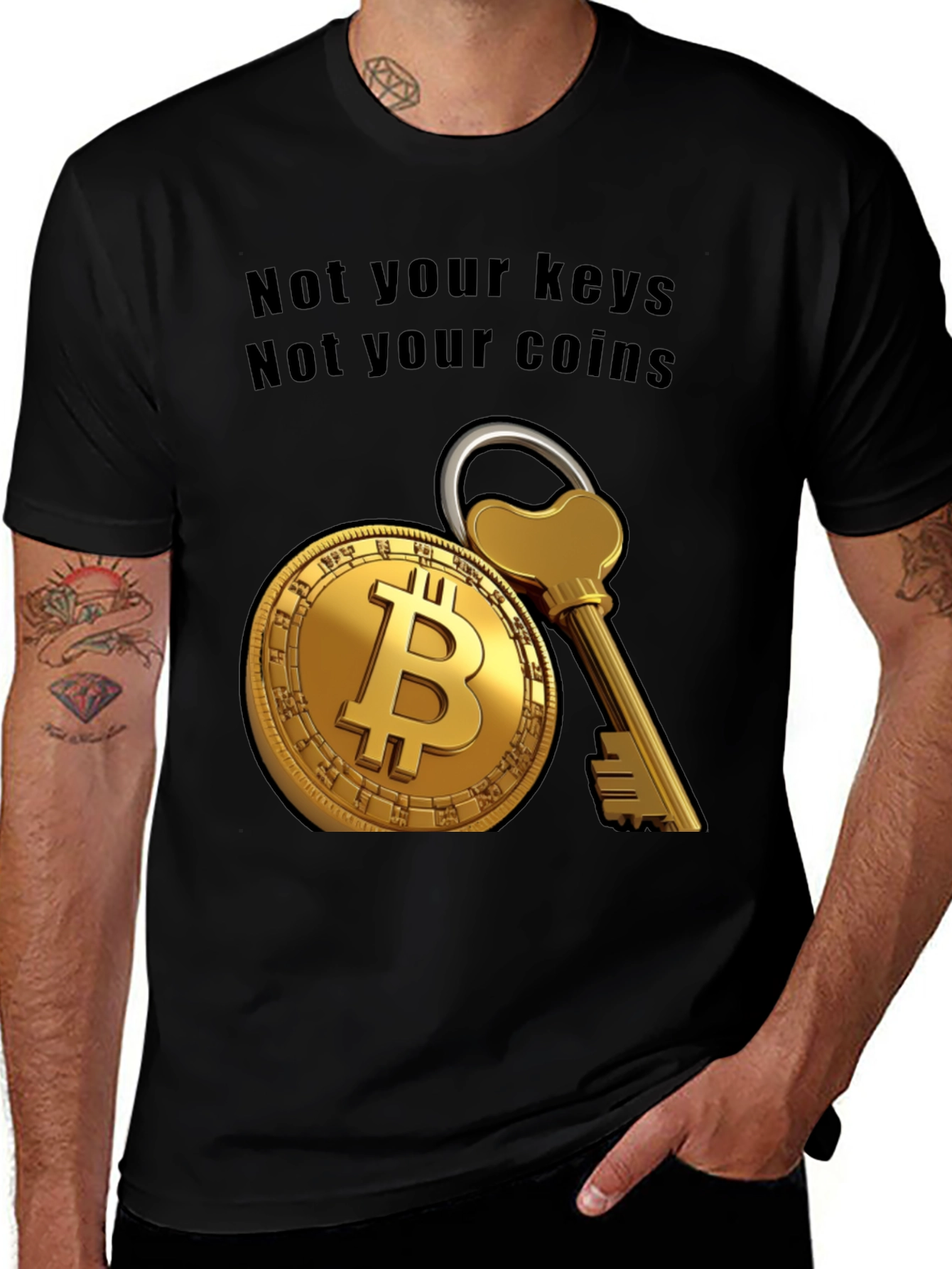 Bitcoin Key T-Shirt - Not Your Keys, Not Your Coins!