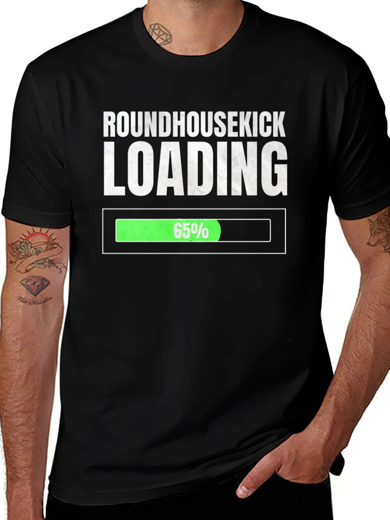 Variant 25 of Roundhousekick Loading T-Shirt - Funny Martial Arts Tee