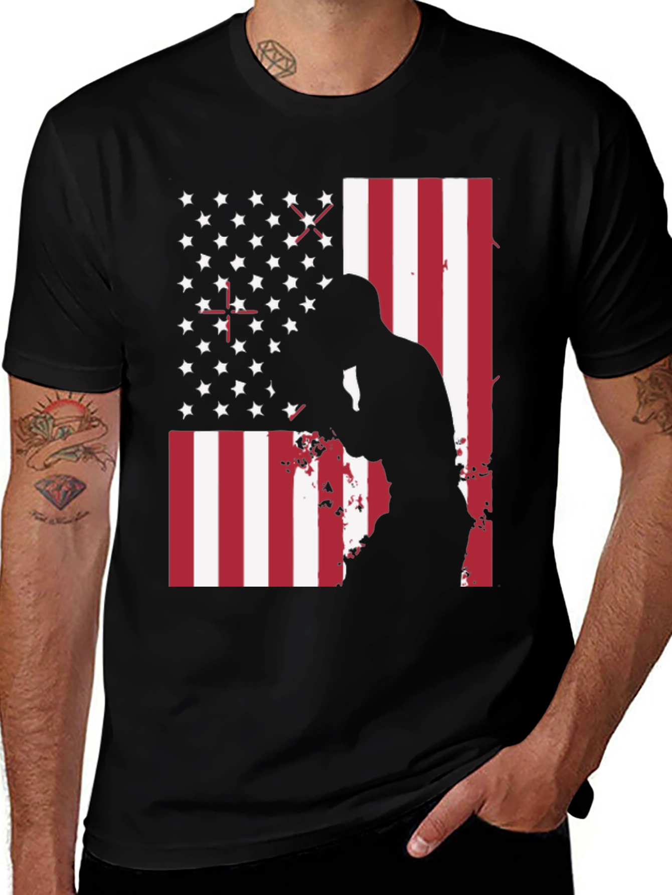 Variant 3 of American Flag Boxer Graphic T-Shirt