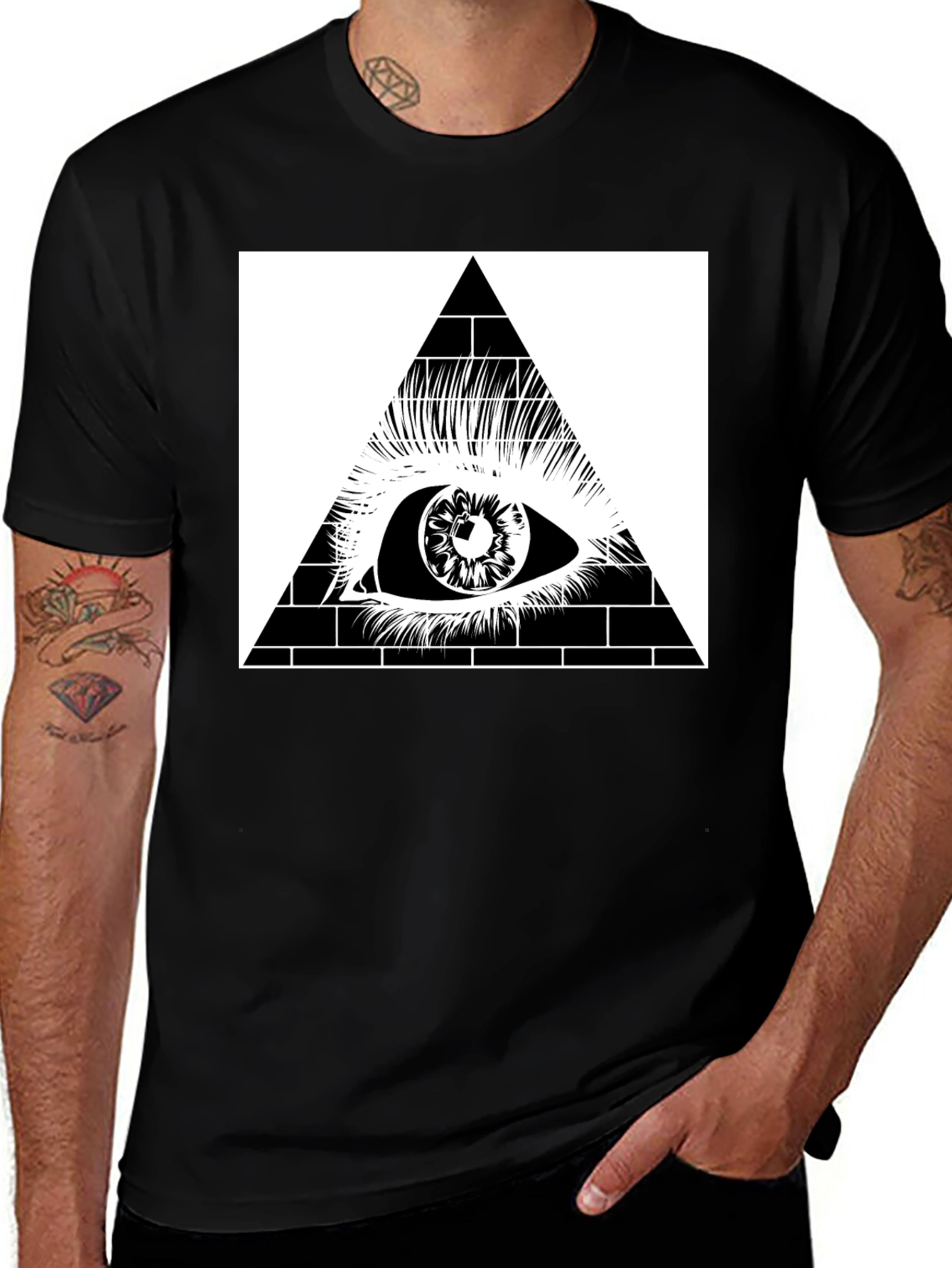 Variant 16 of All Seeing Eye Pyramid Graphic Tee - Black