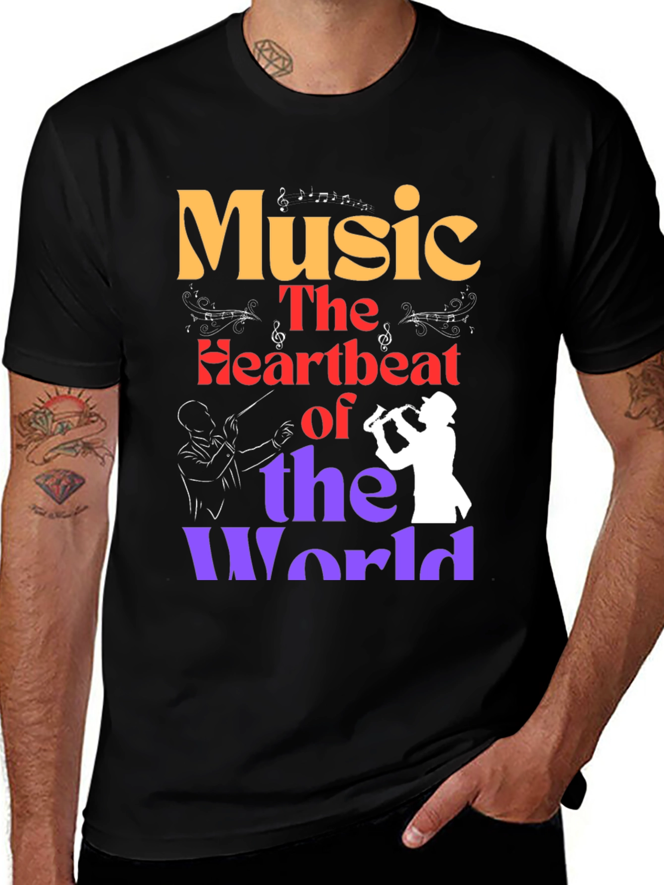 Variant 4 of Music is the Heartbeat of the World T-Shirt