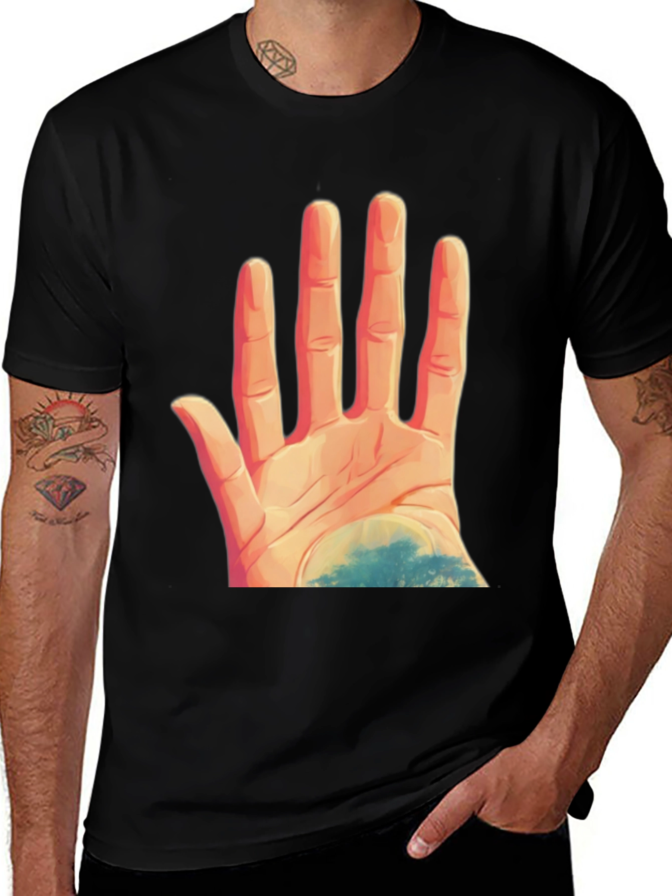 Variant 9 of Hand Graphic Black T-Shirt