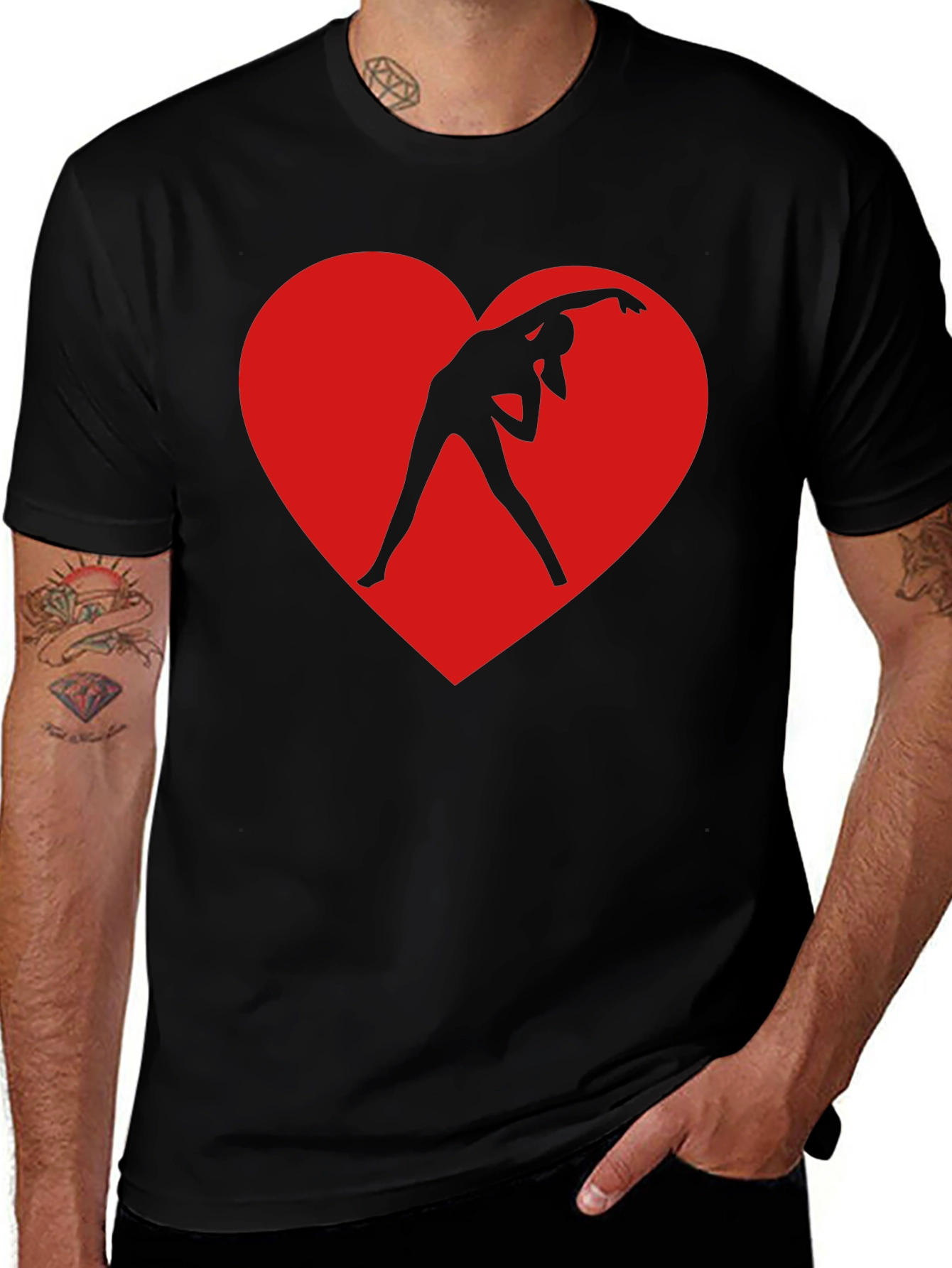 Variant 28 of Love Yoga T-Shirt - Black Cotton Graphic Tee