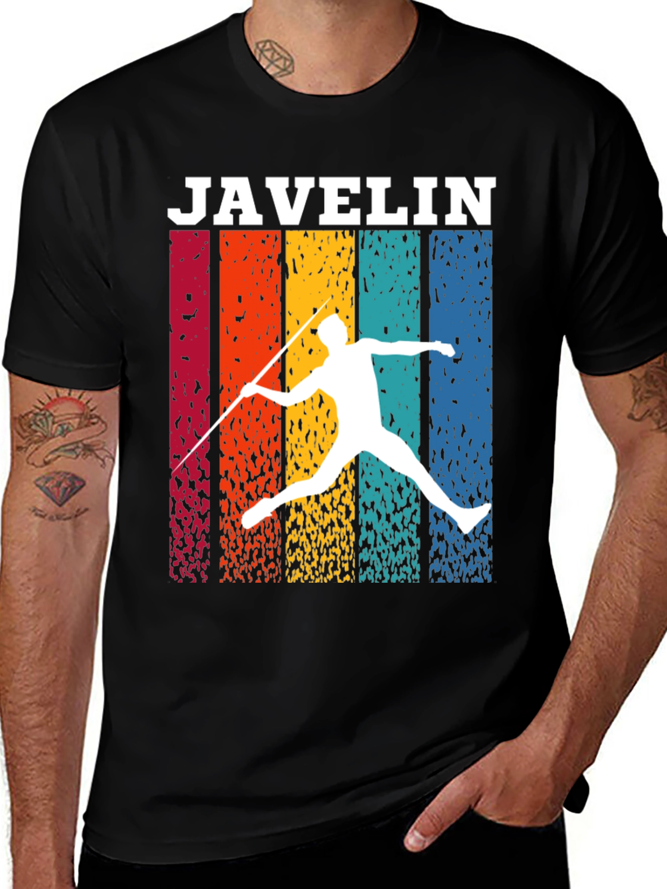 Javelin Thrower Retro Style Graphic Tee