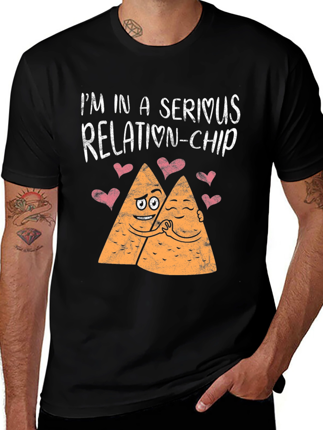 Serious Relation-Chip Black Graphic Tee