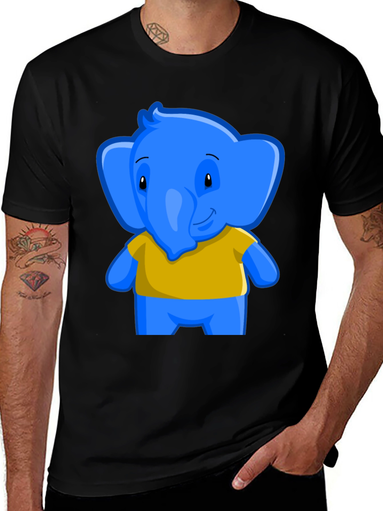 Variant 15 of Cute Cartoon Elephant Graphic Tee - Fun Style!