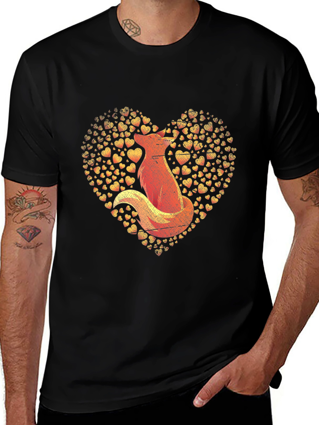 Variant 22 of Fox Heart Graphic Print T-Shirt