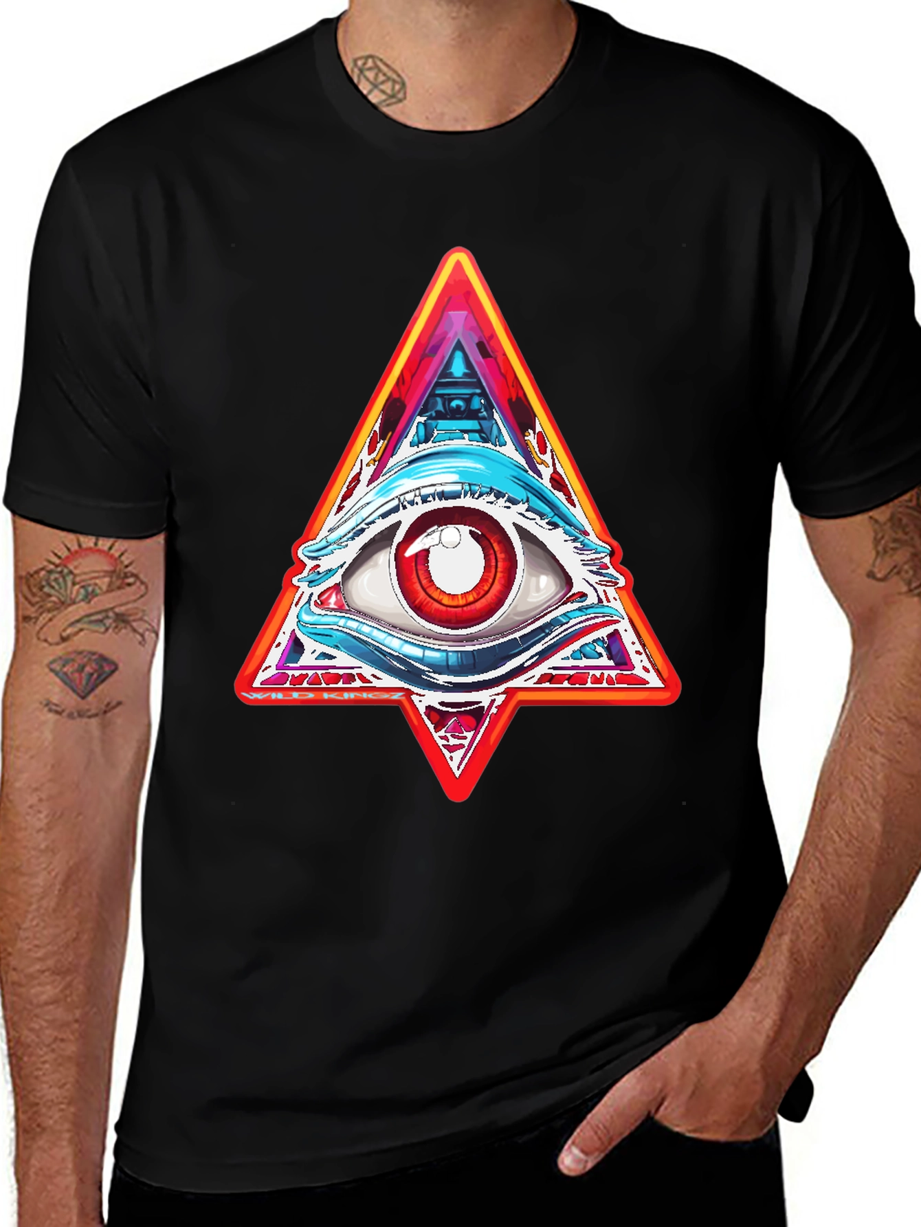 Variant 29 of Illuminati Eye Graphic Tee - Men's Black T-Shirt