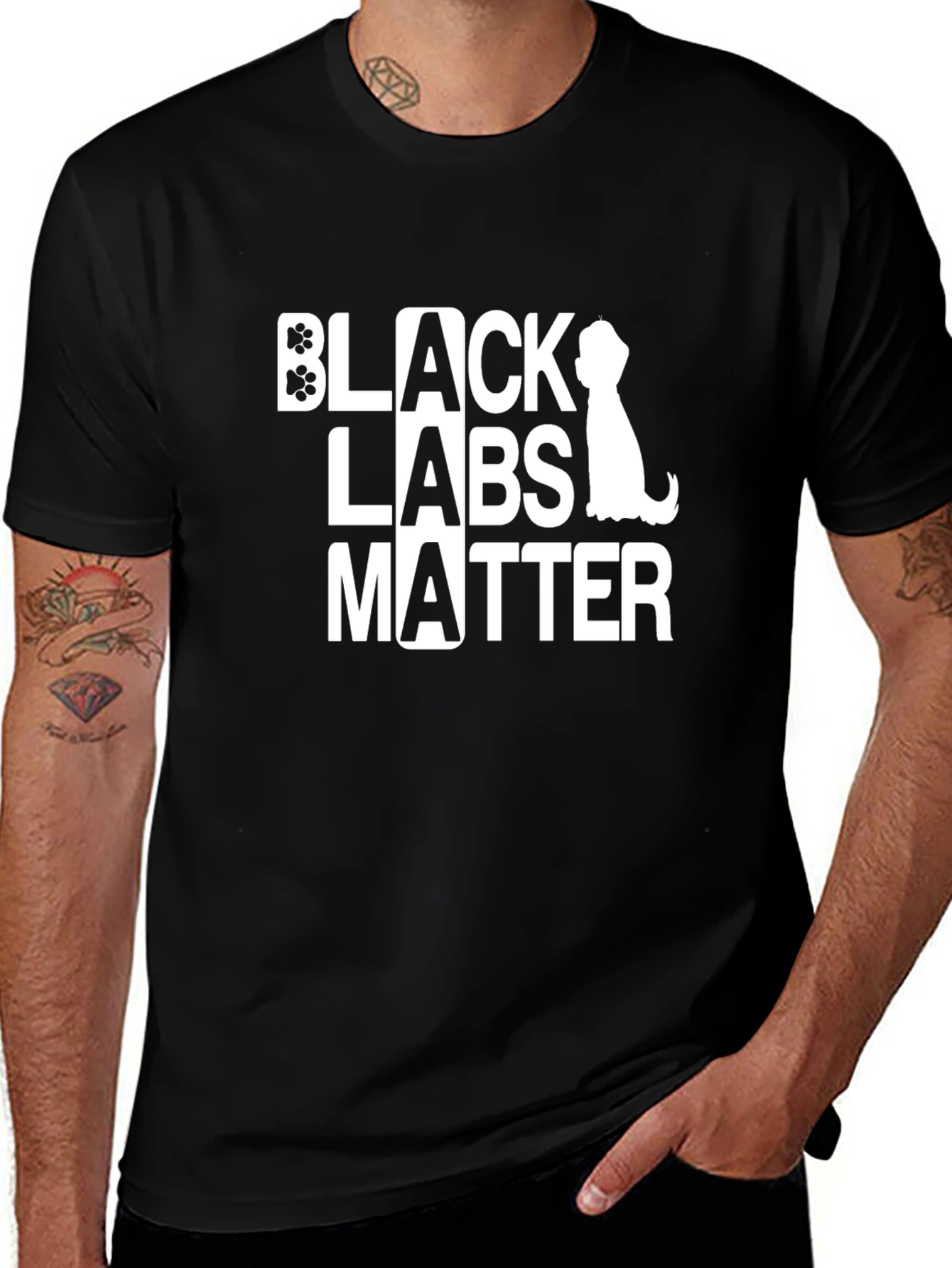 Variant 9 of Black Labs Matter Graphic Tee - Short Sleeve Cotton Shirt