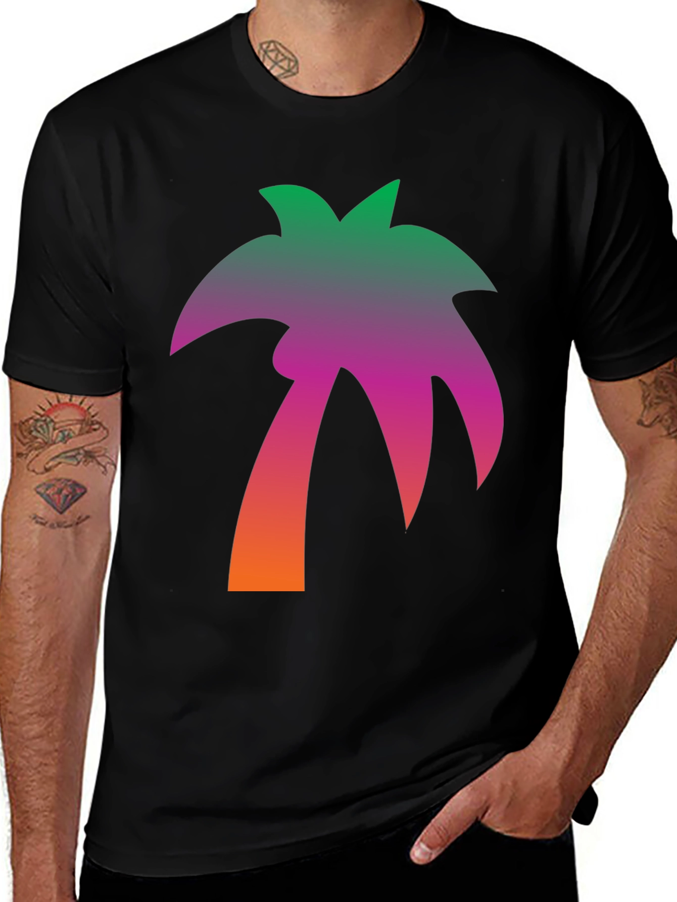 Variant 23 of Gradient Palm Tree Graphic T-Shirt