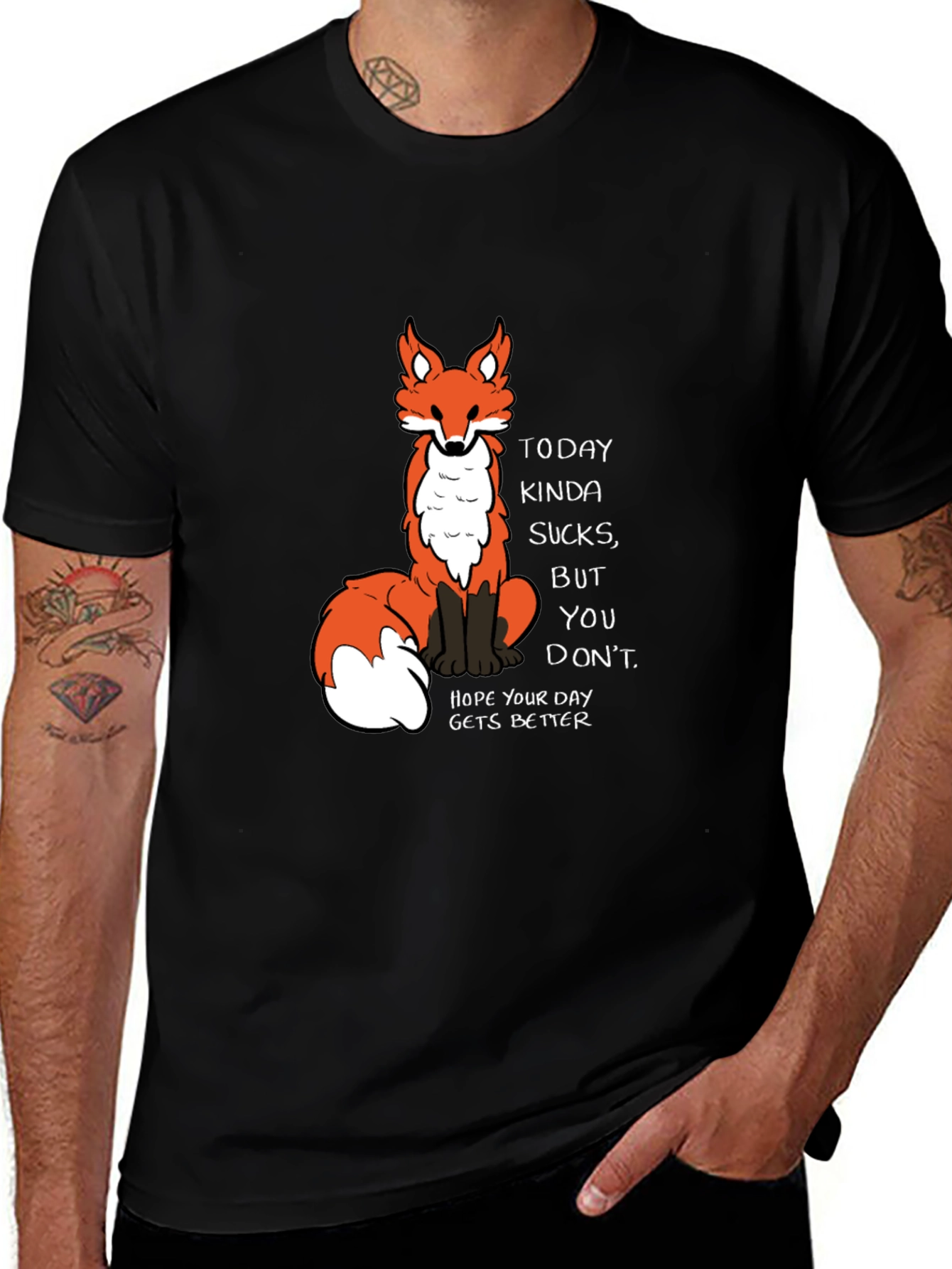 Variant 6 of Funny Fox Graphic T-Shirt - Hope Your Day Gets Better