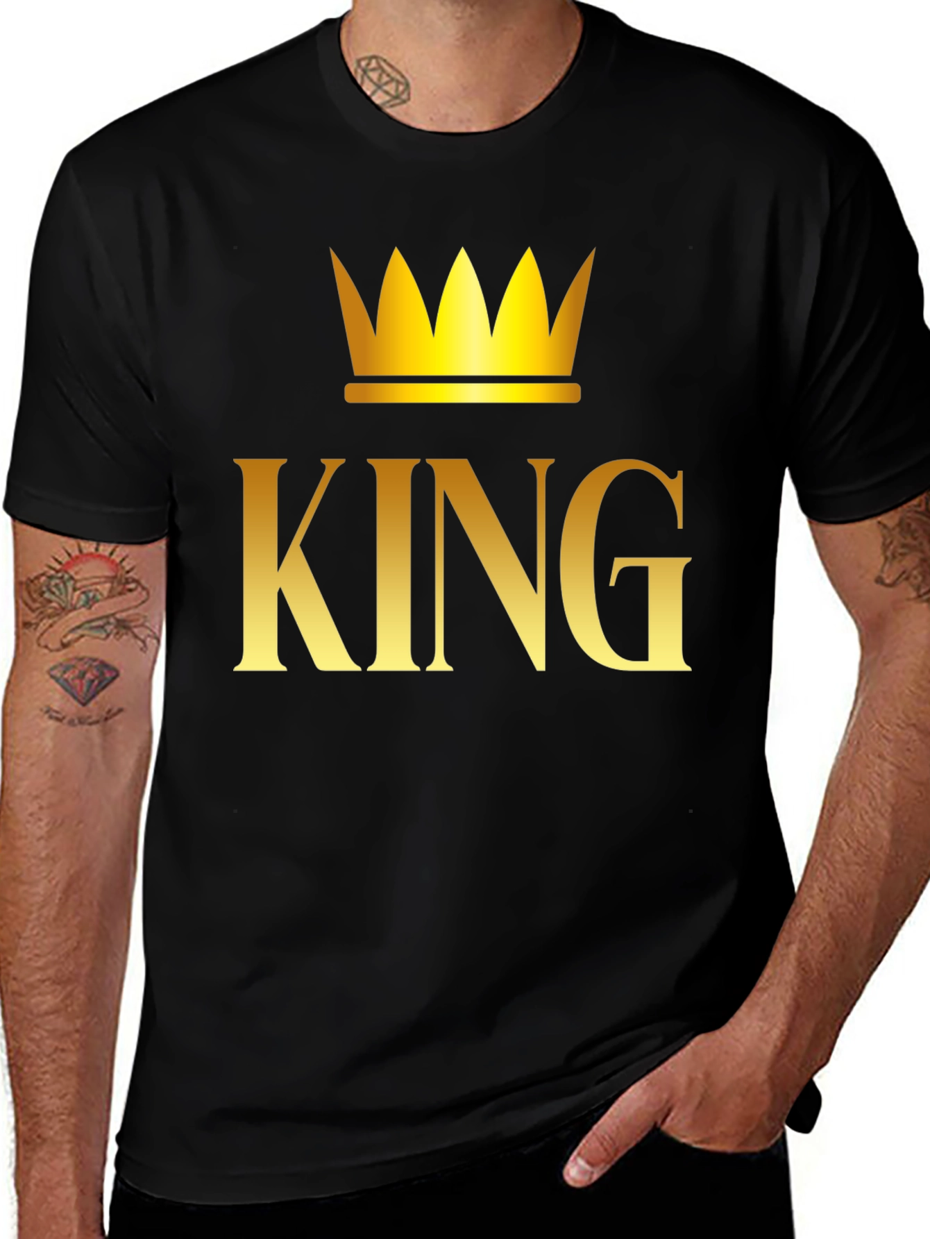 Variant 6 of King Crown Graphic T-Shirt - Bold Gold Design