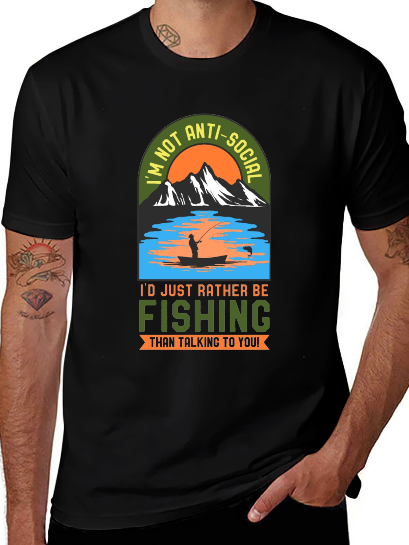 Variant 3 of Anti-Social Fishing T-Shirt