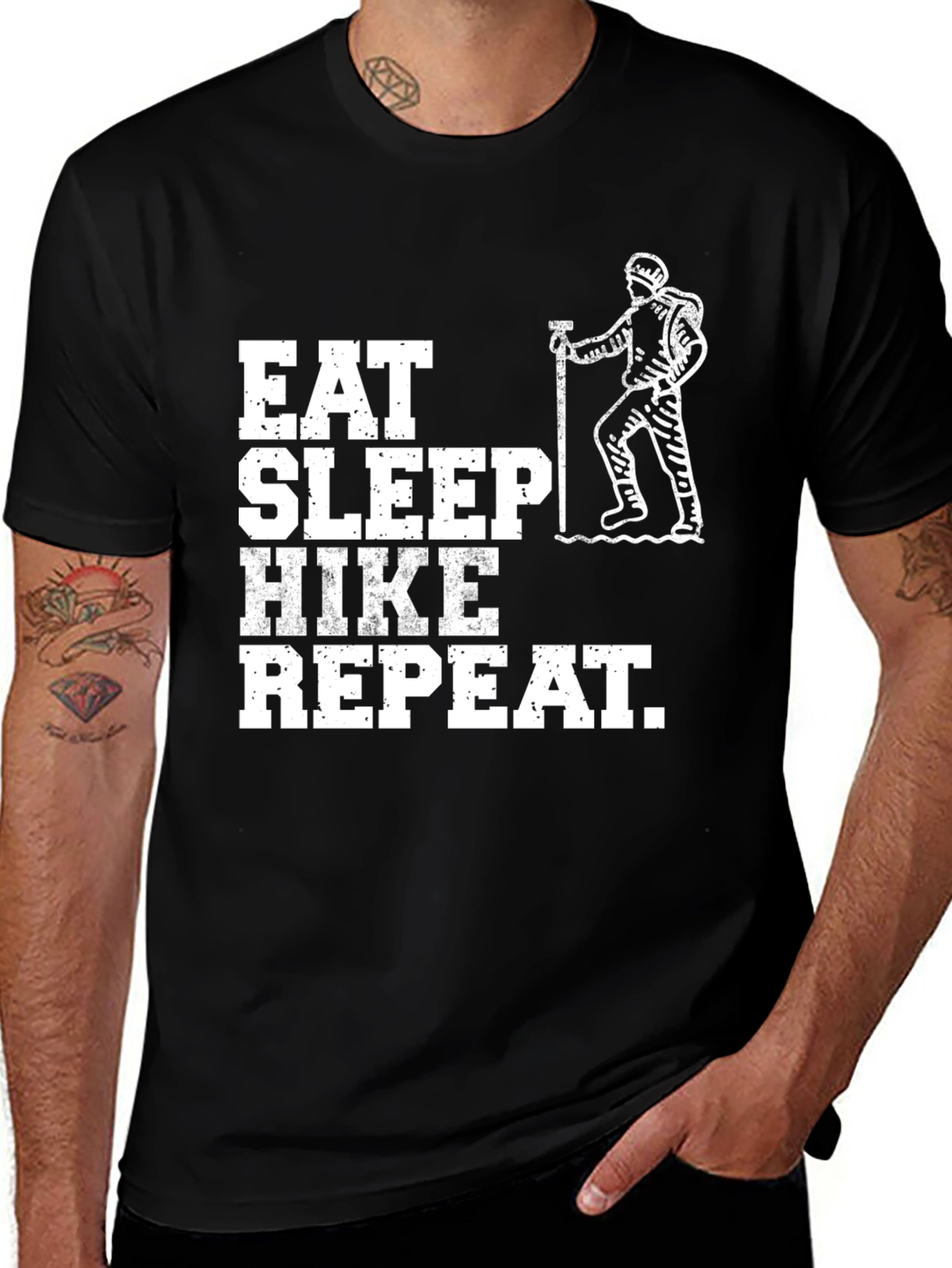 Variant 3 of Eat Sleep Hike Repeat Black T-Shirt
