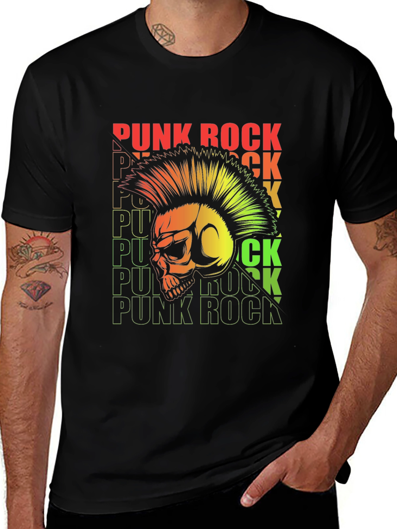 Punk Rock Skull T-Shirt - Rocker Style Tee
